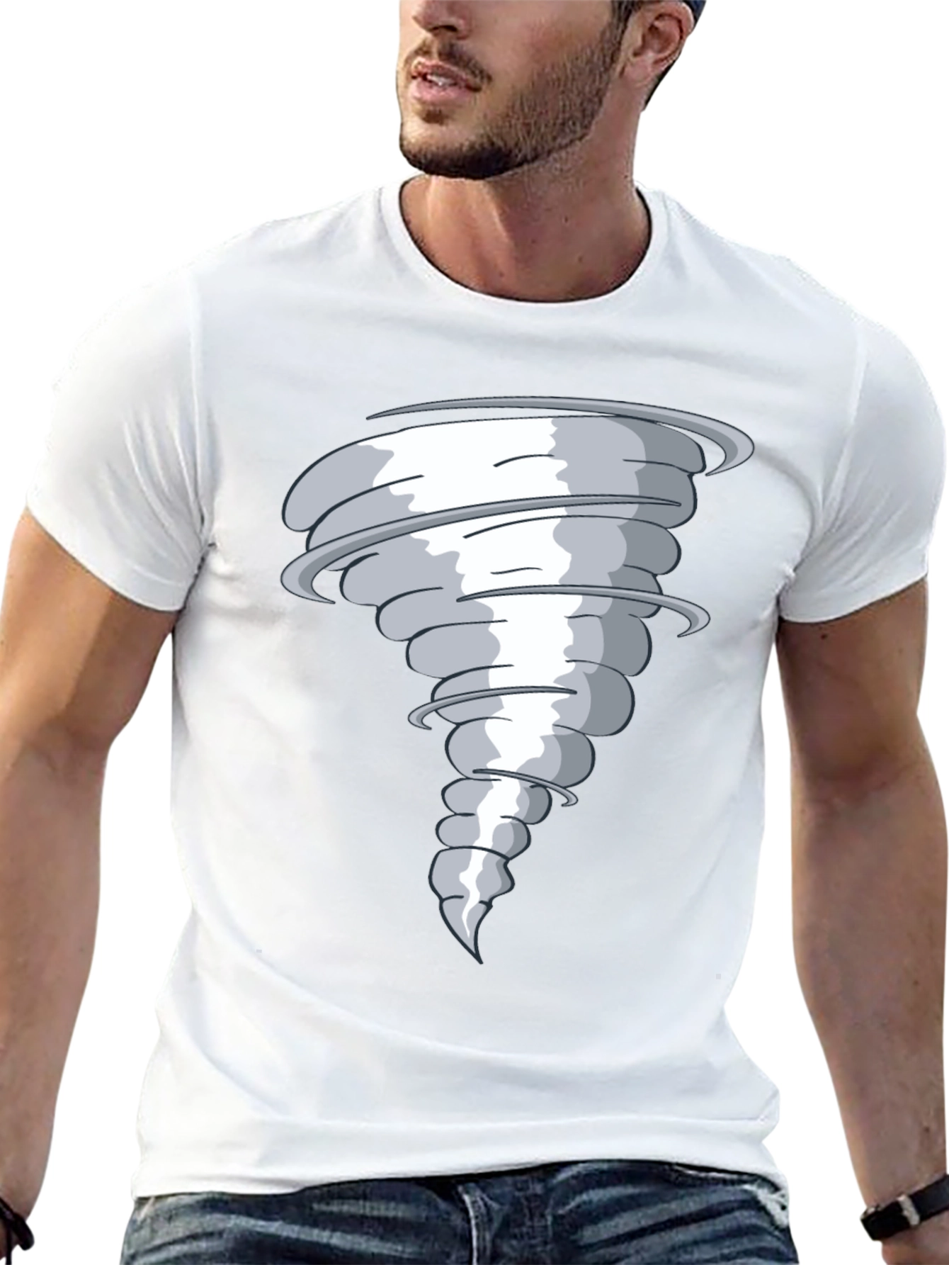 Tornado Graphic Print Black T-Shirt