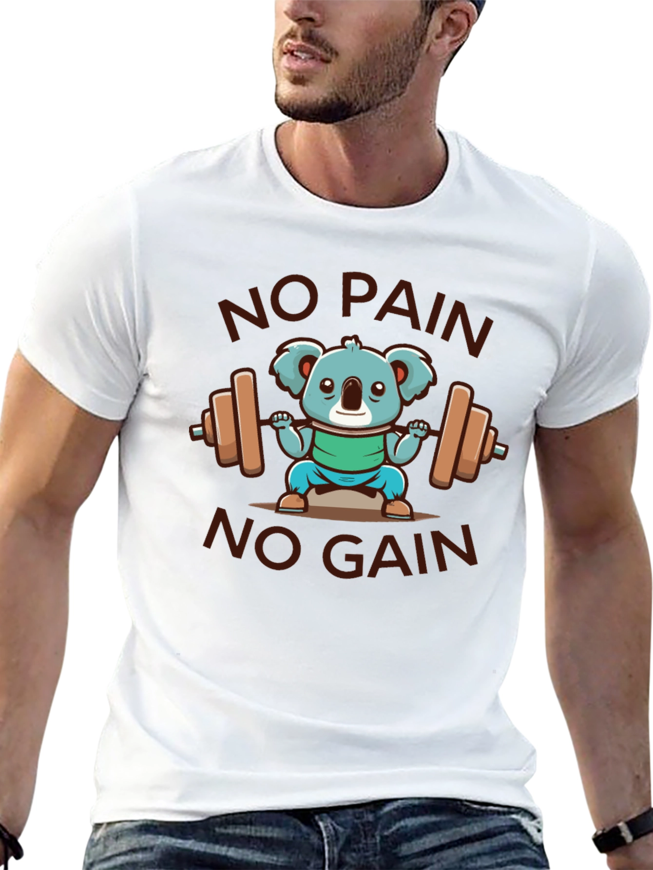 Koala Lifting Weights Graphic T-Shirt