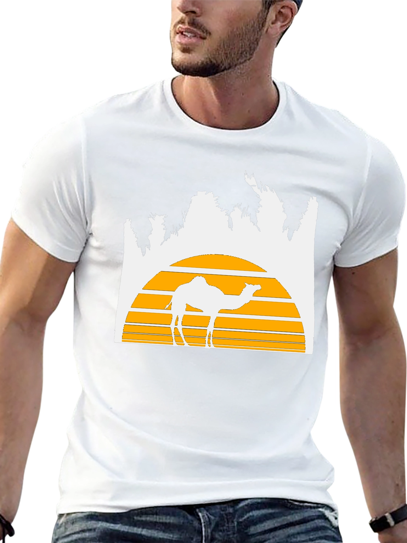 Desert Sunset Camel Graphic T-Shirt