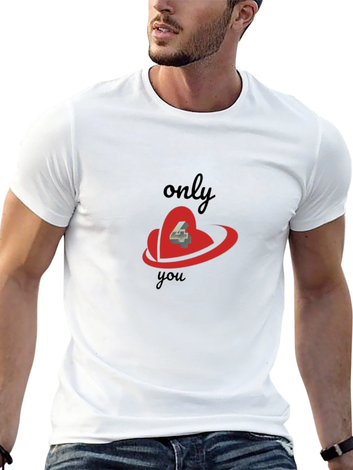 Only 4 You Graphic Black Tee