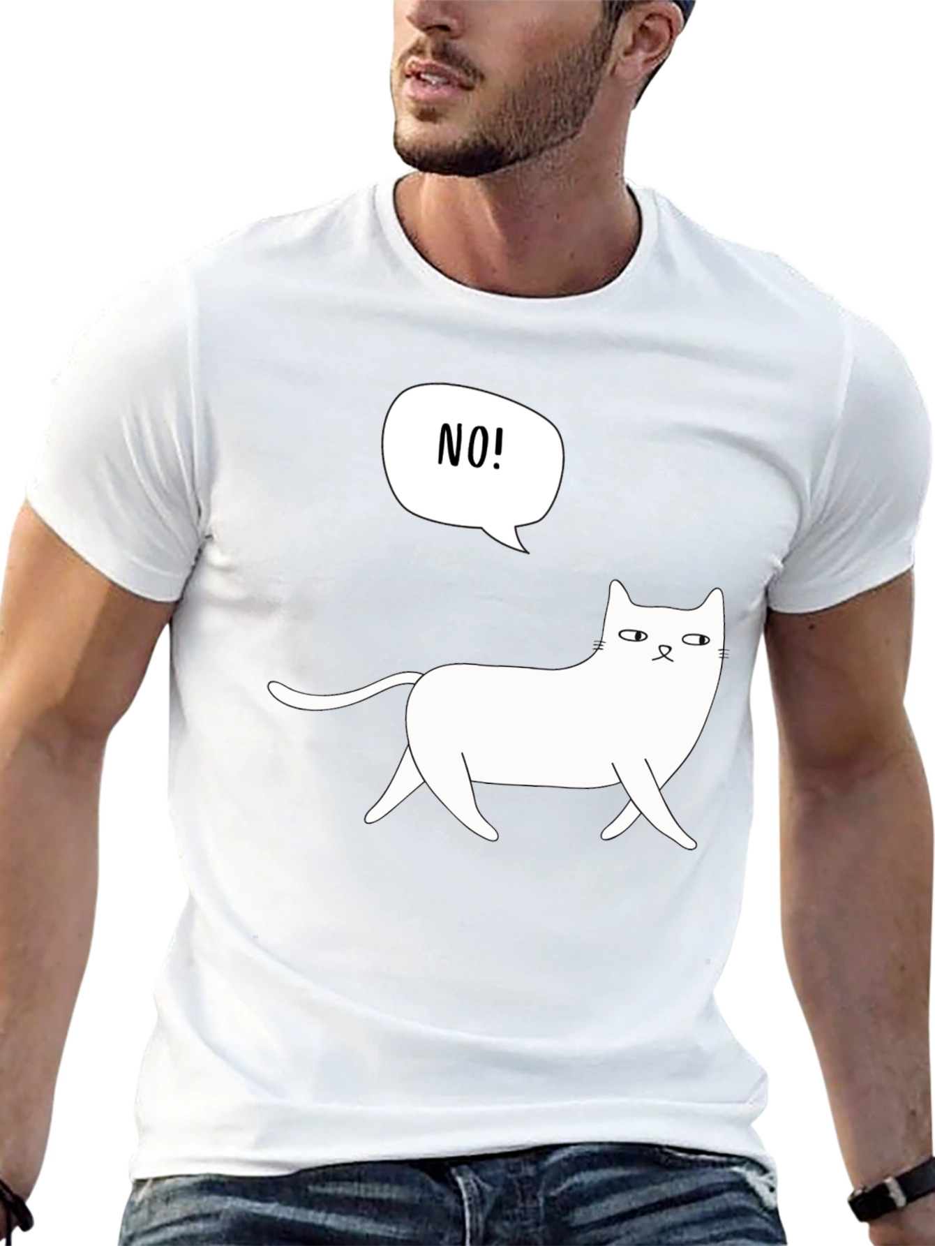Funny Cat NO! Graphic T-Shirt - Unisex