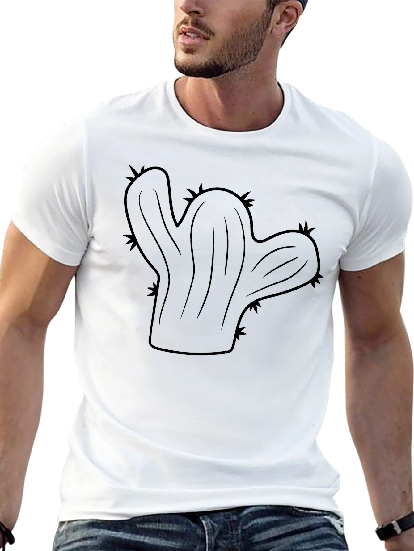 Cactus Graphic Print Mens T-Shirt