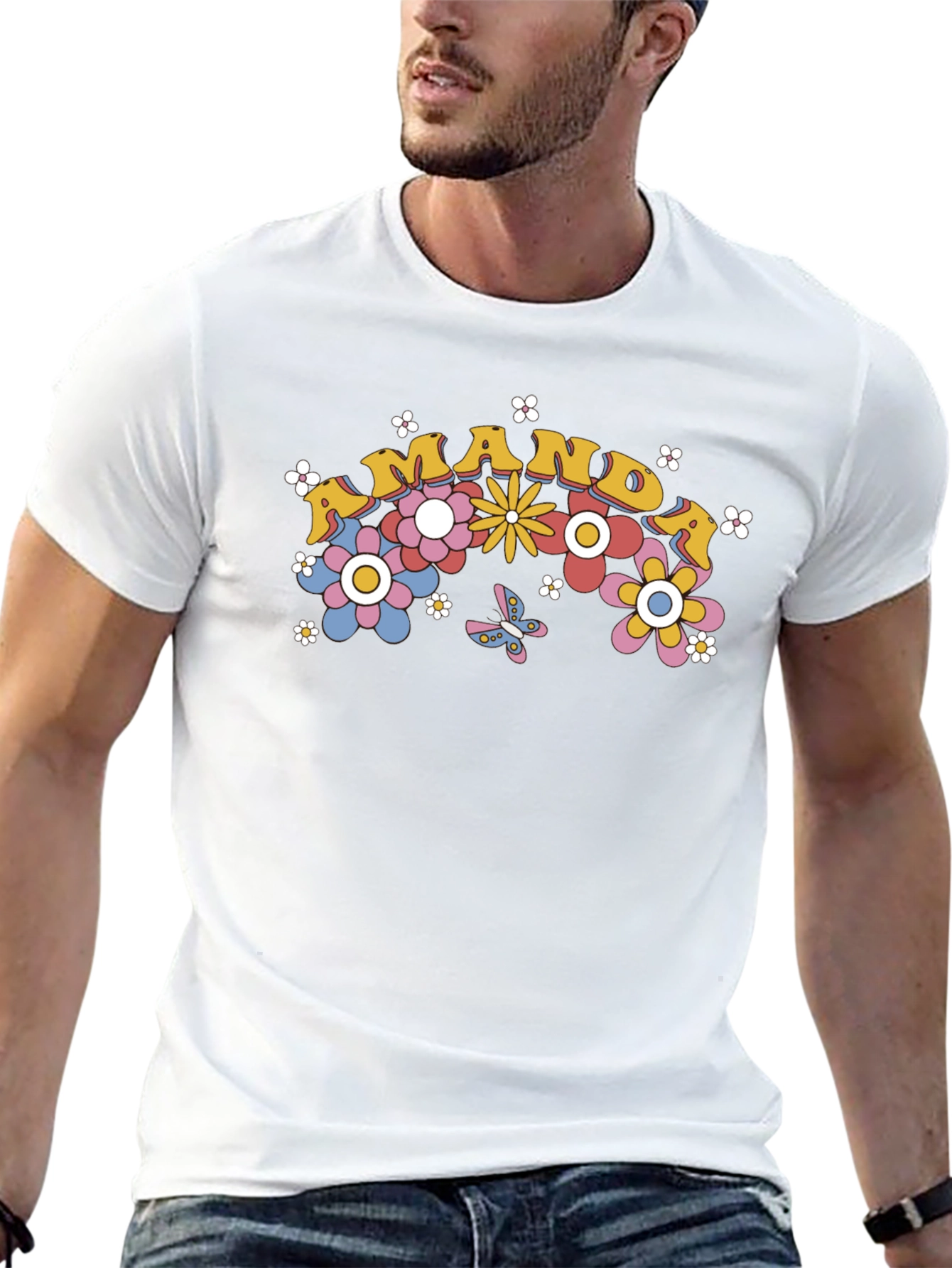 Retro Floral Mama Graphic Tee - Black