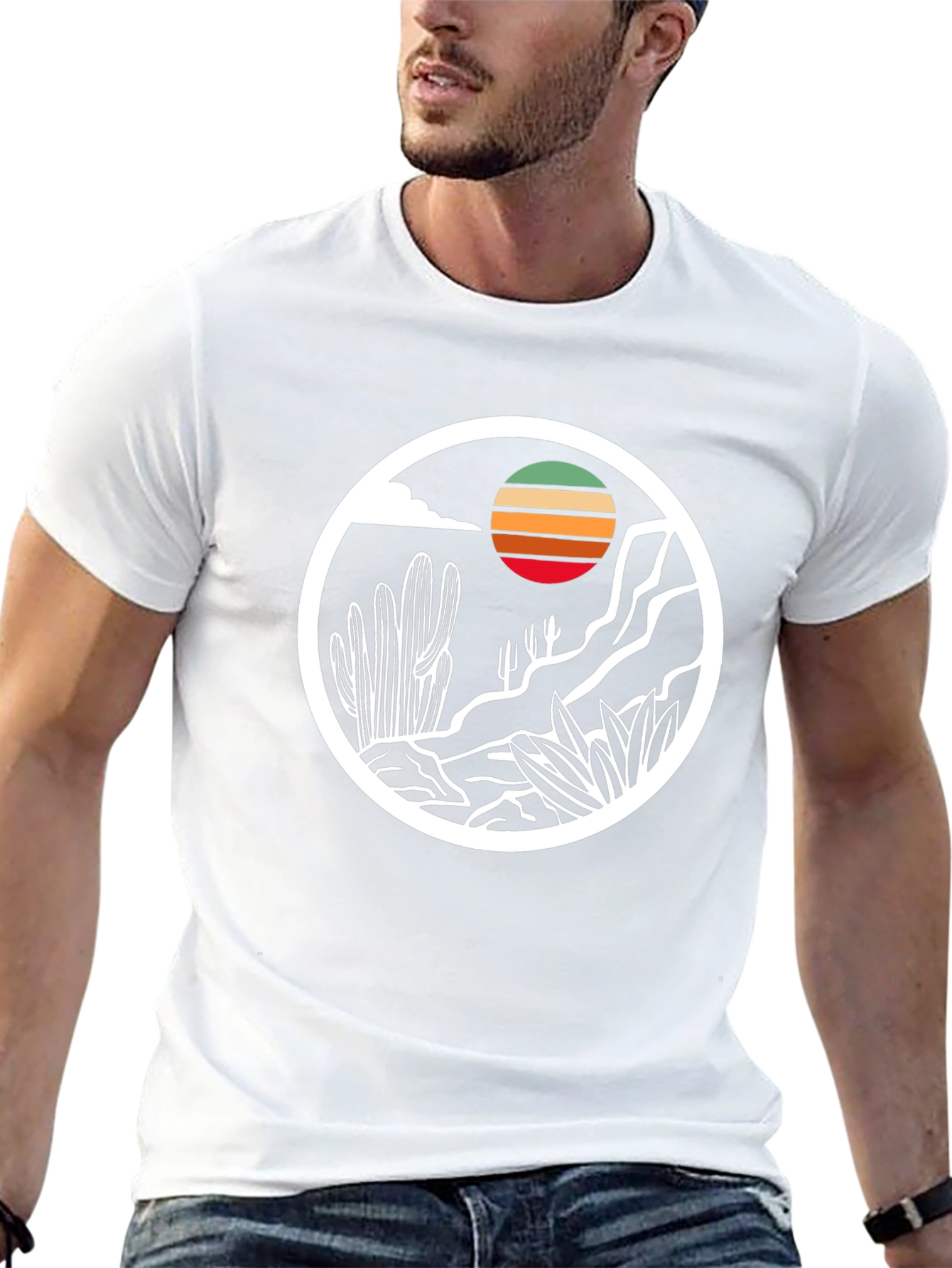 Desert Sunset Graphic Tee - Mens Black T-Shirt