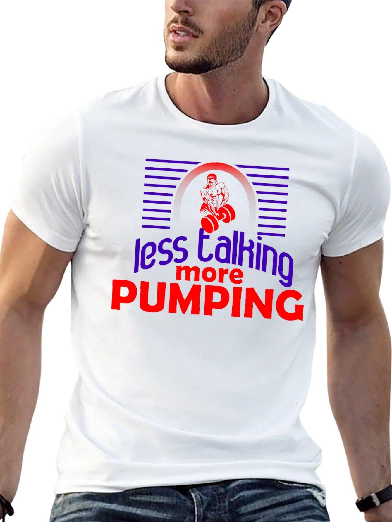 Less Talking More Pumping Graphic T-Shirt