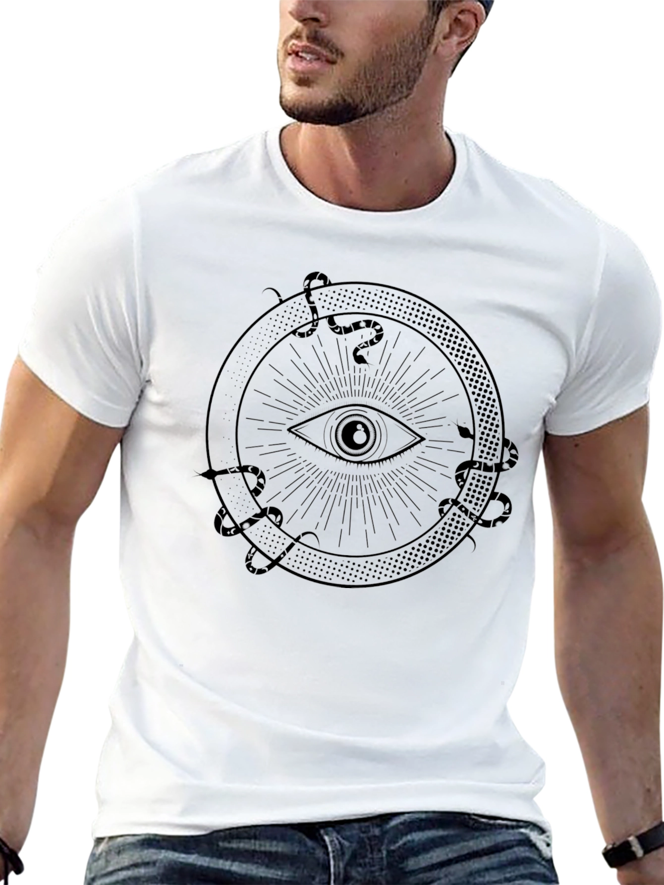 Eye of Providence Snake Circle Graphic Tee