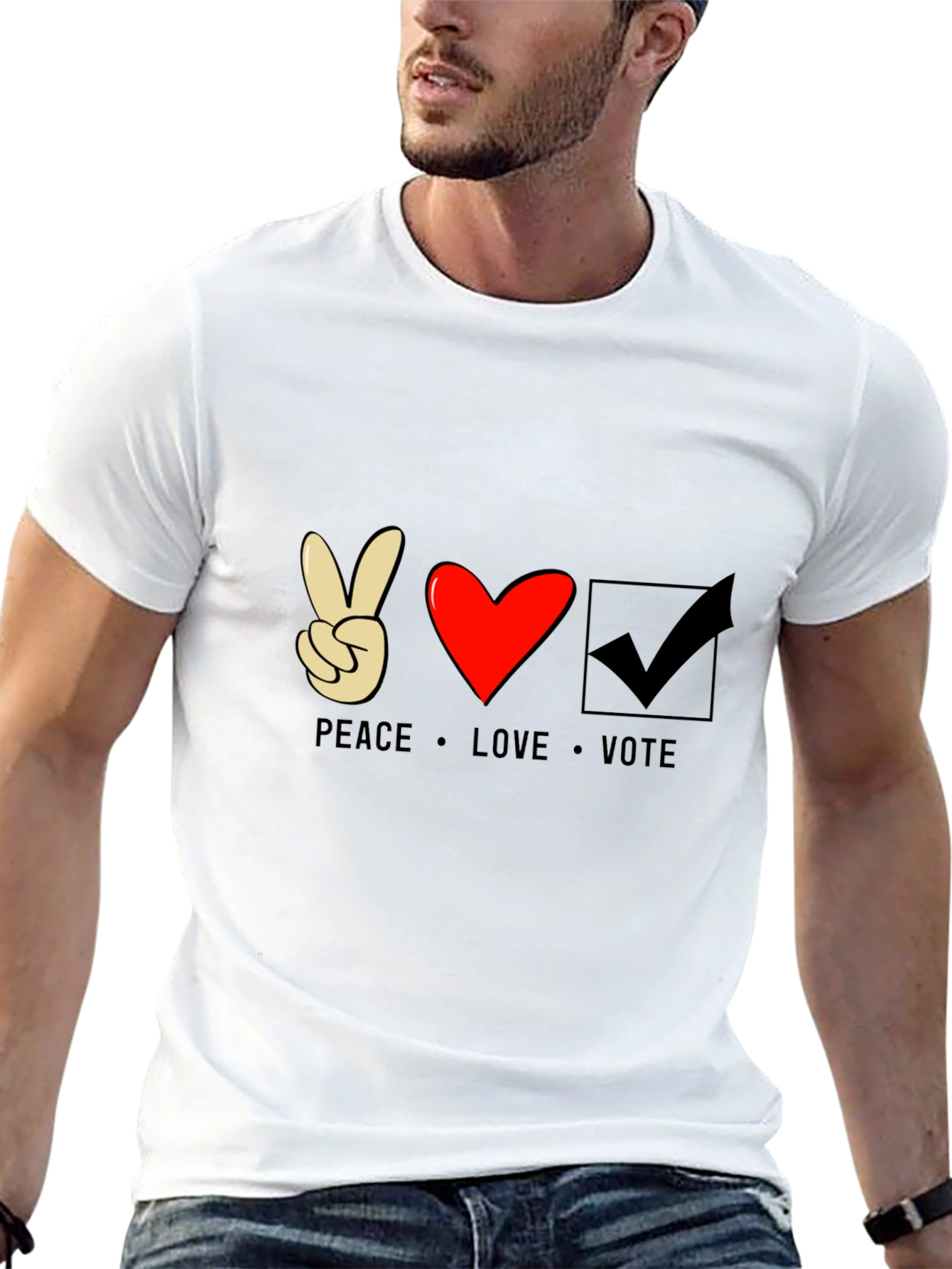 Peace Love Vote Graphic T-Shirt