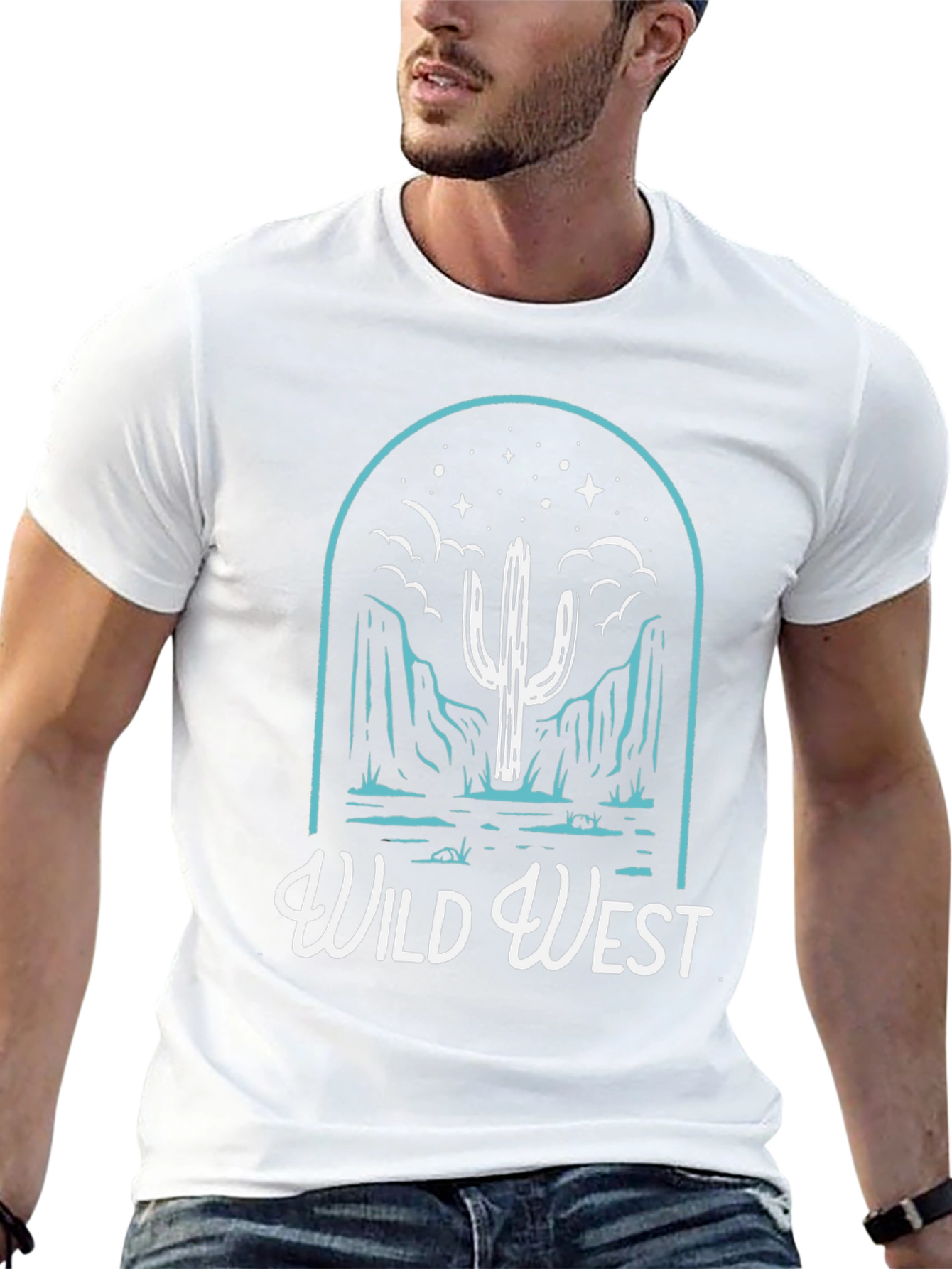 Wild West Graphic T-Shirt - Cactus Desert Design