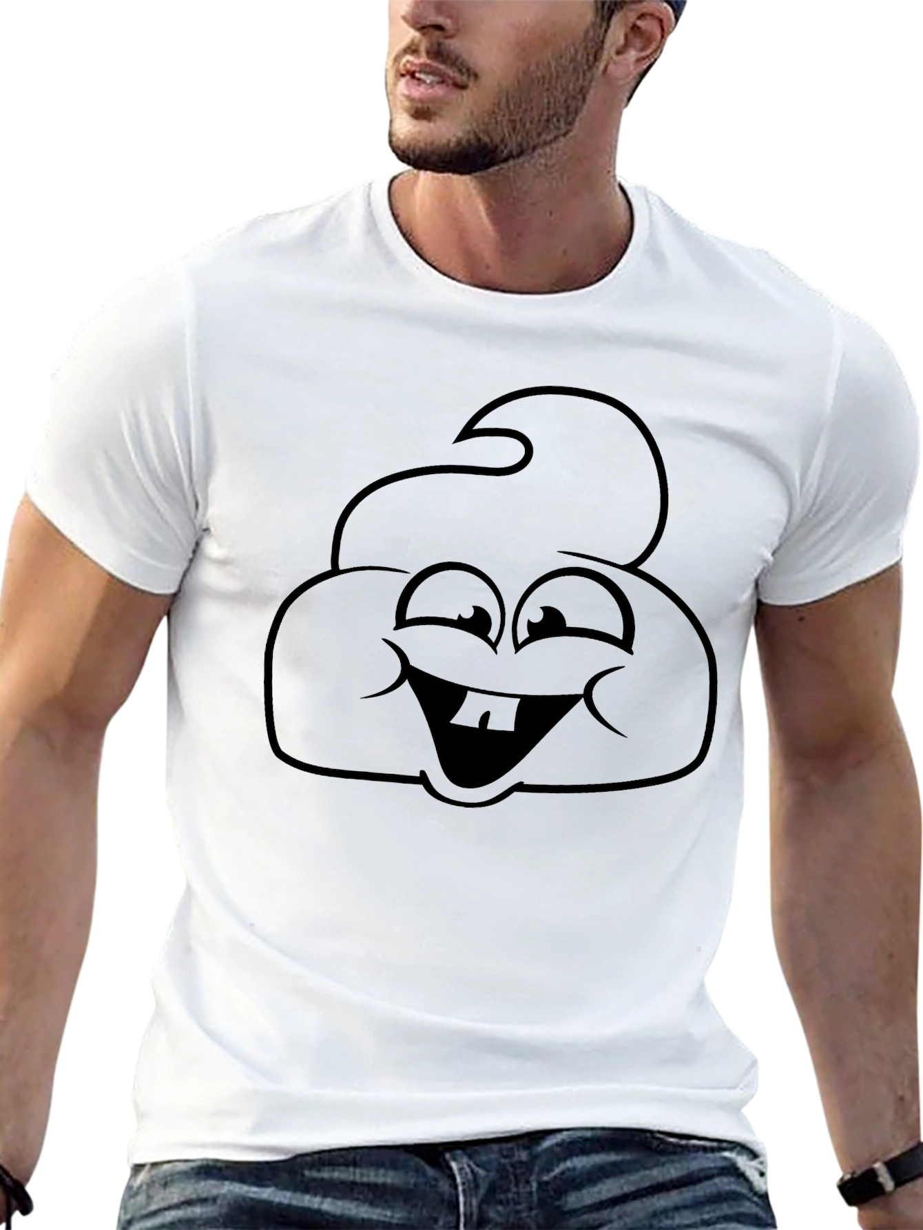 Funny Poop Emoji Black T-Shirt