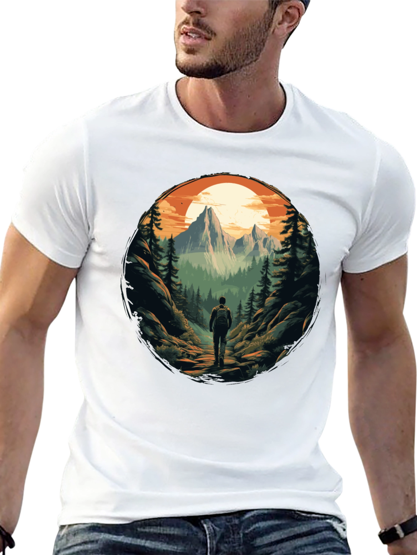 Mountain Adventure Black Graphic Tee