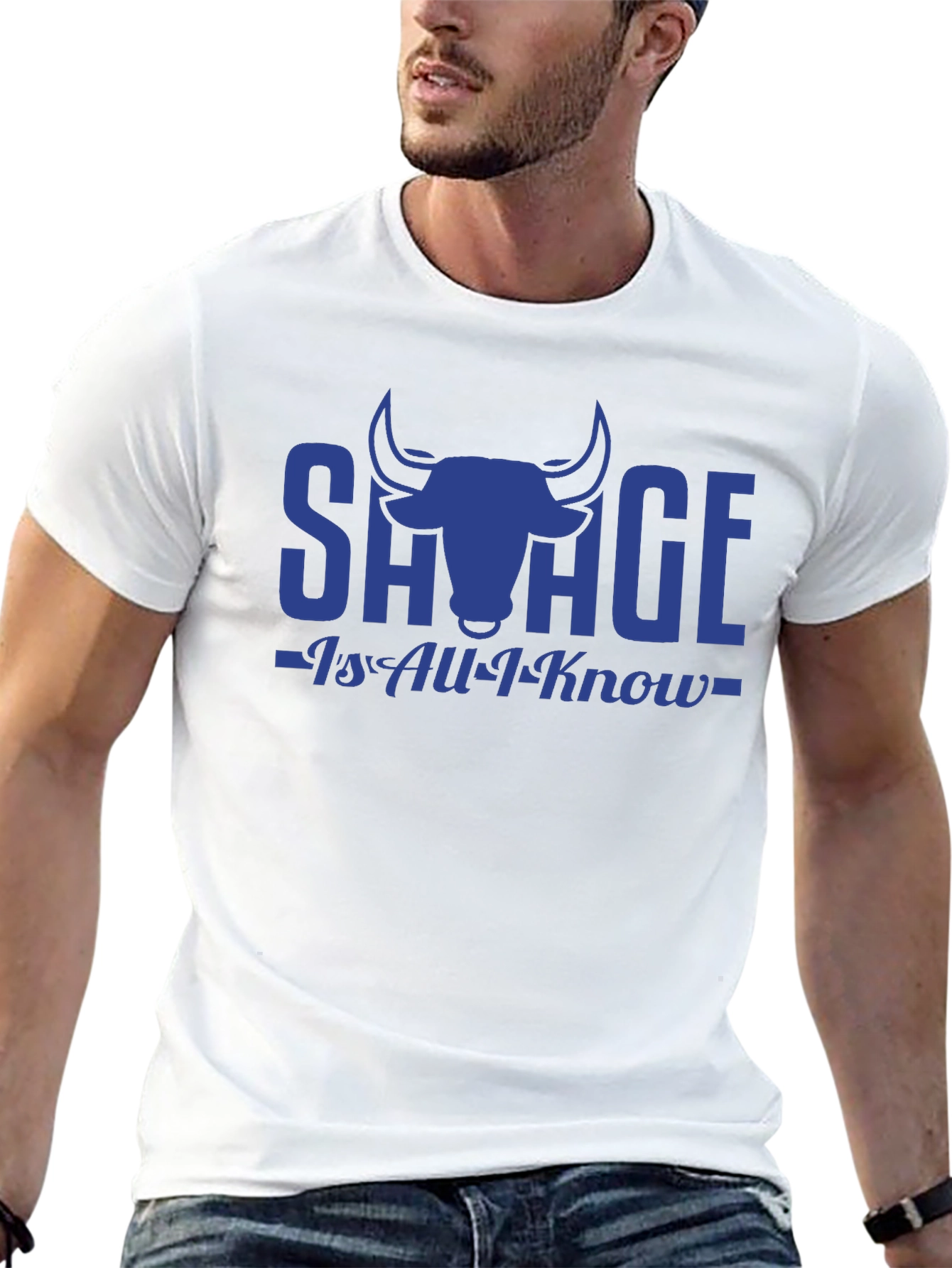 Savage Bull Graphic Print Black T-Shirt