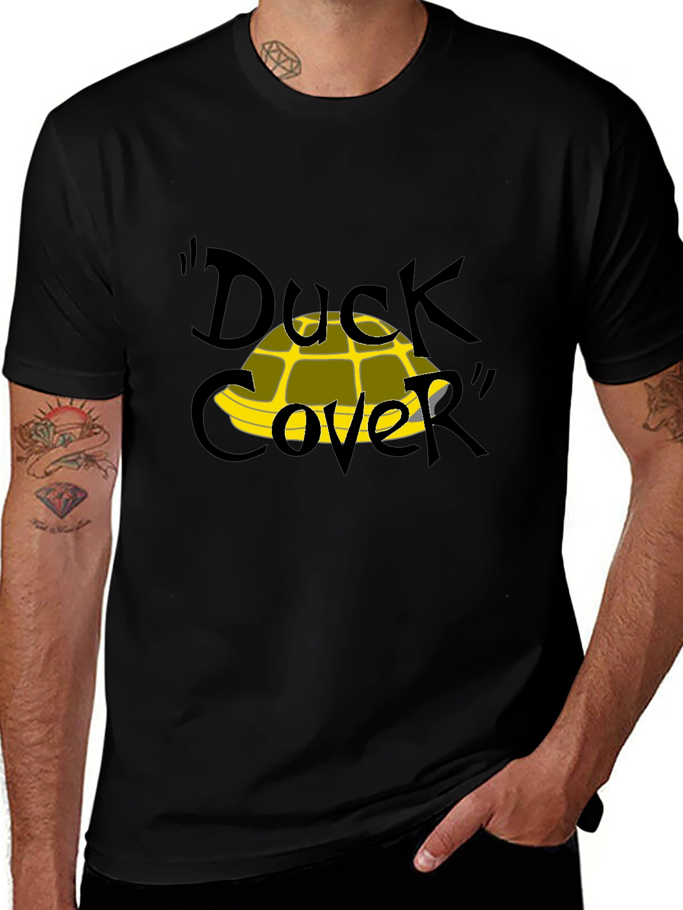 Duck Cover Funny Graphic T-Shirt