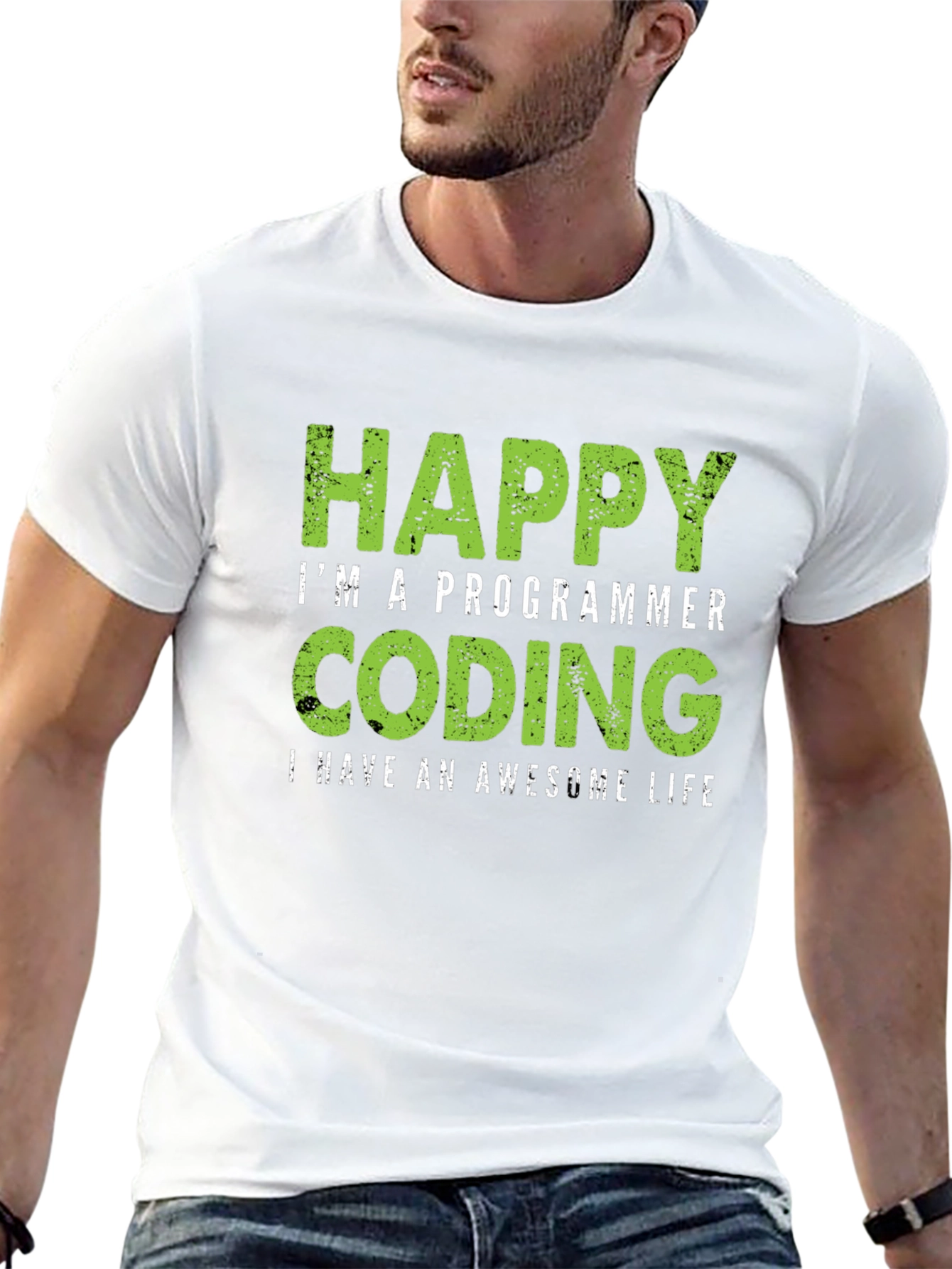 Happy Programmer Coding T-Shirt - Awesome Life