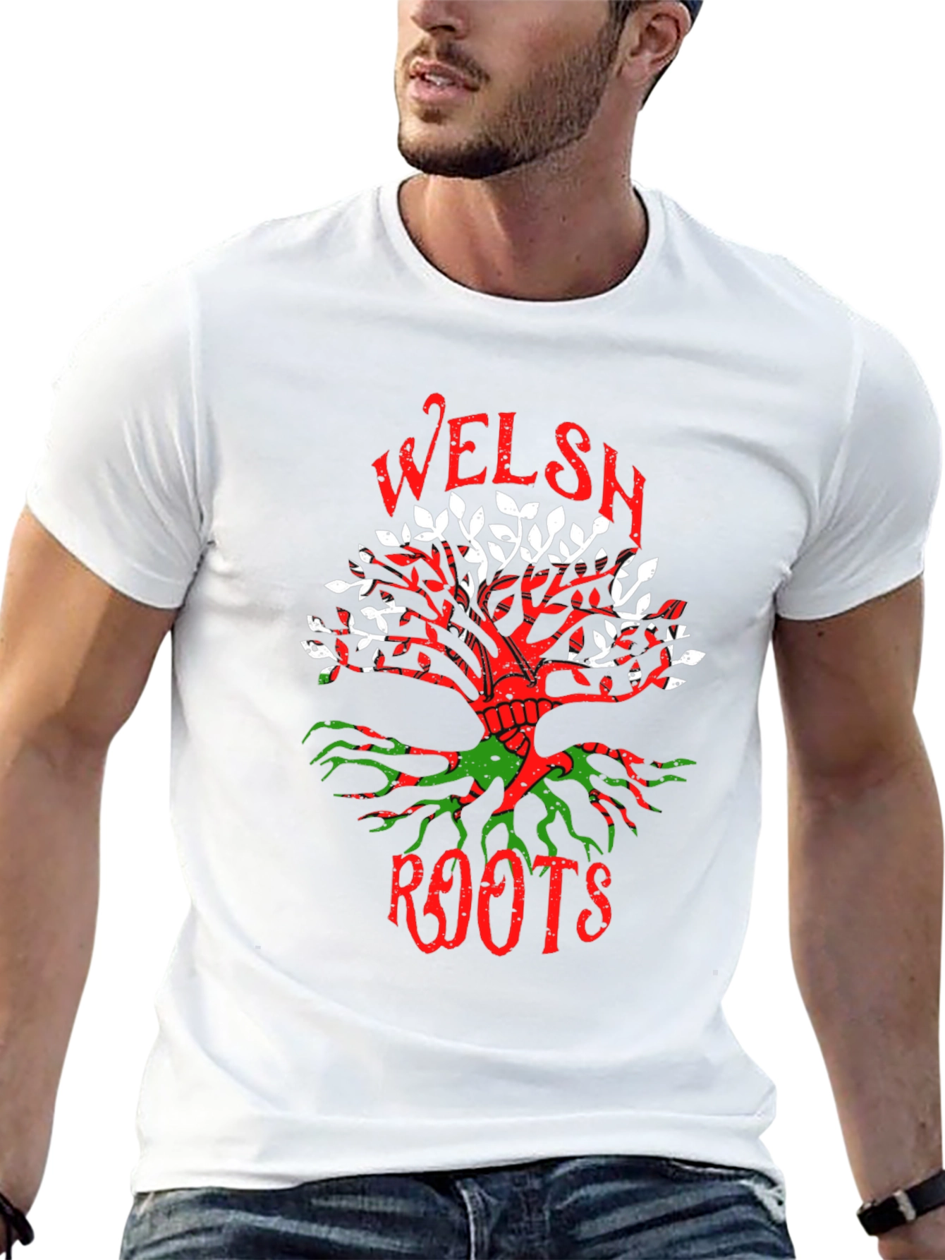 Welsh Roots Tree Graphic T-Shirt Black