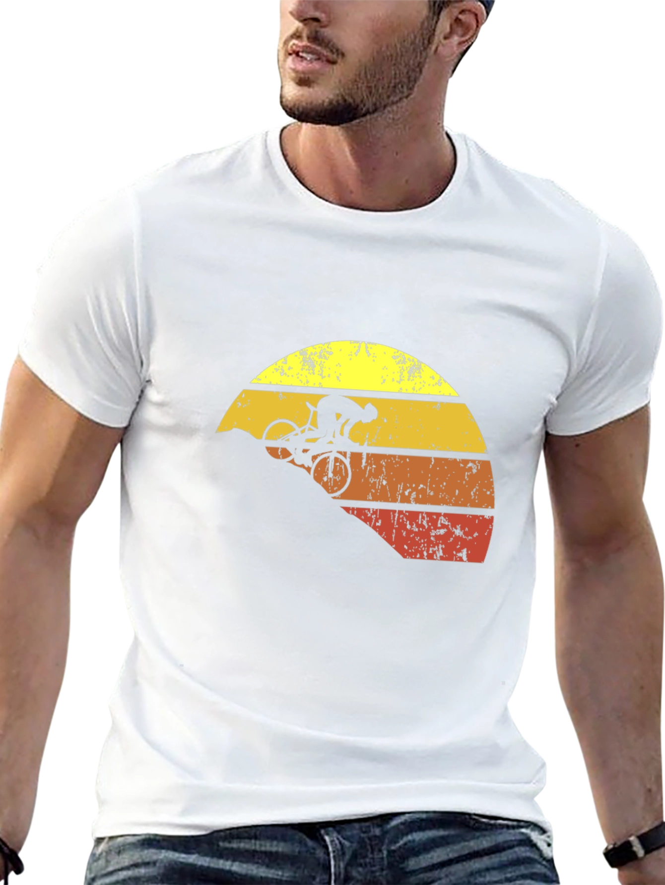 Mountain Biker Sunset Graphic T-Shirt