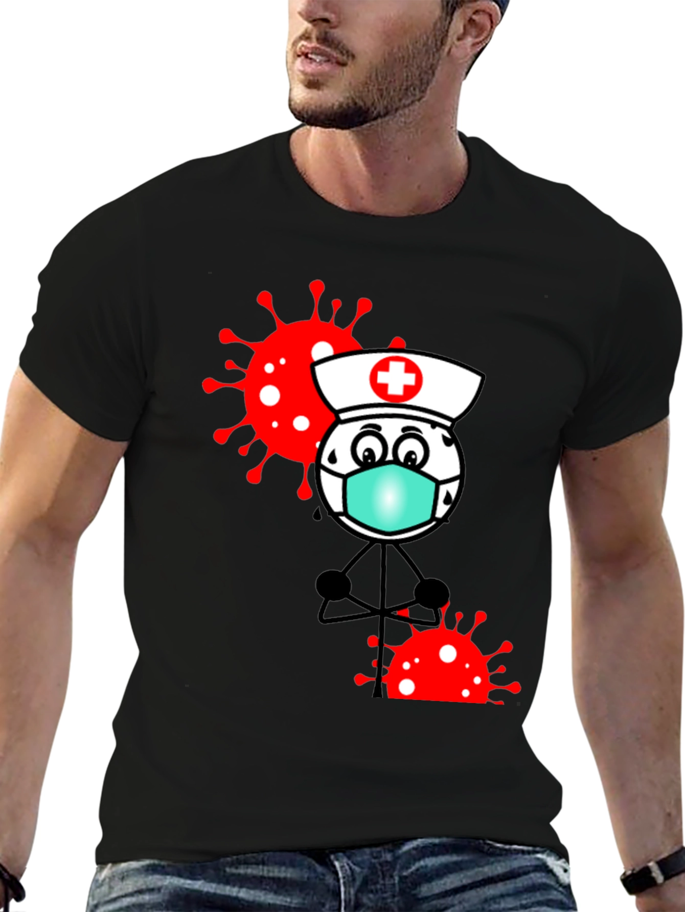 Nurse Cartoon Graphic T-Shirt