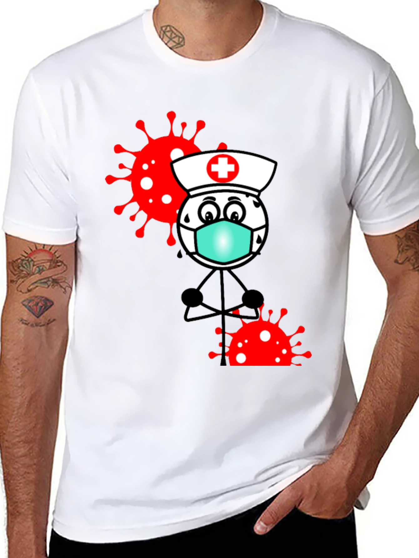 Nurse Cartoon Graphic T-Shirt