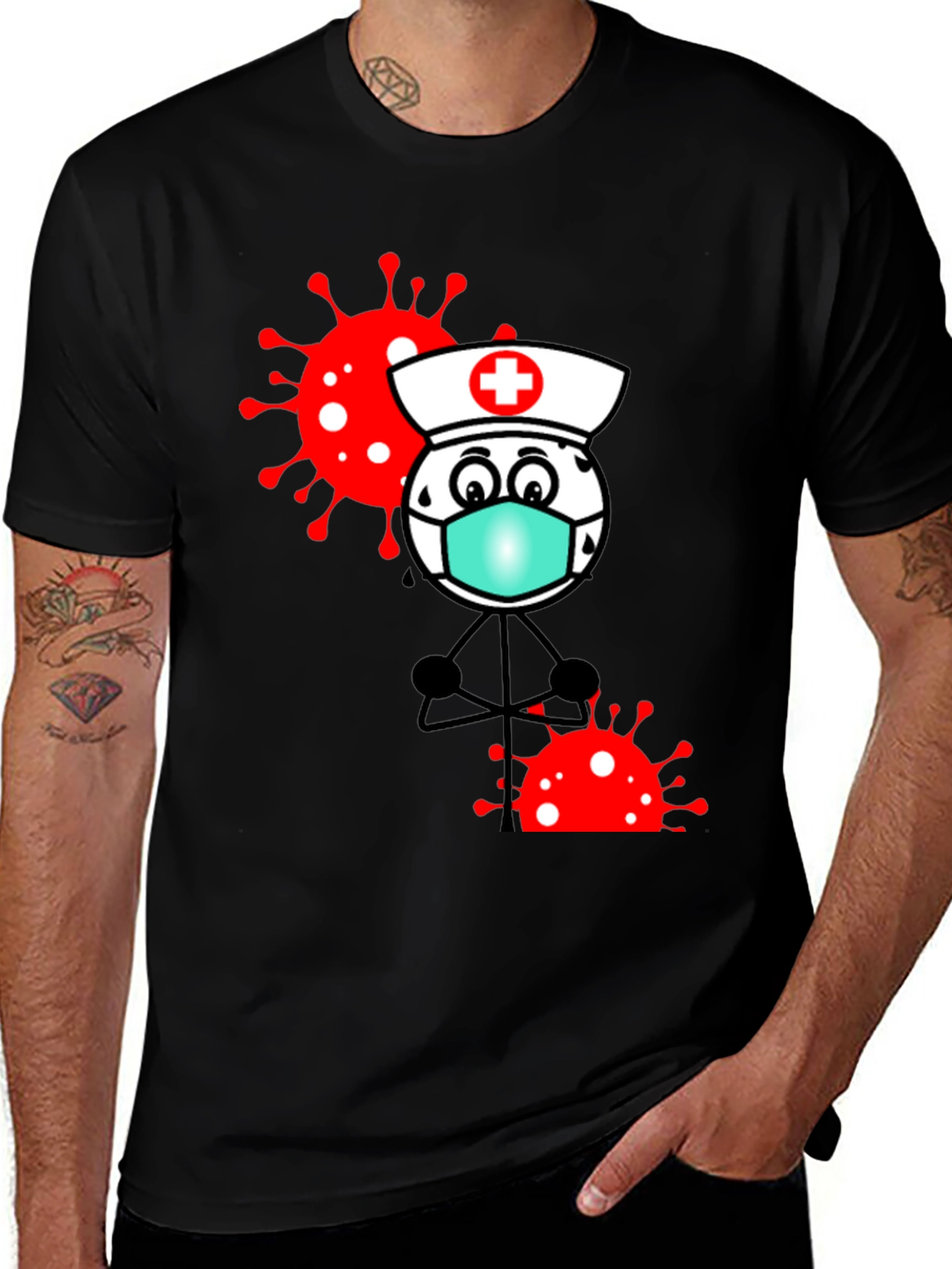 Nurse Cartoon Graphic T-Shirt
