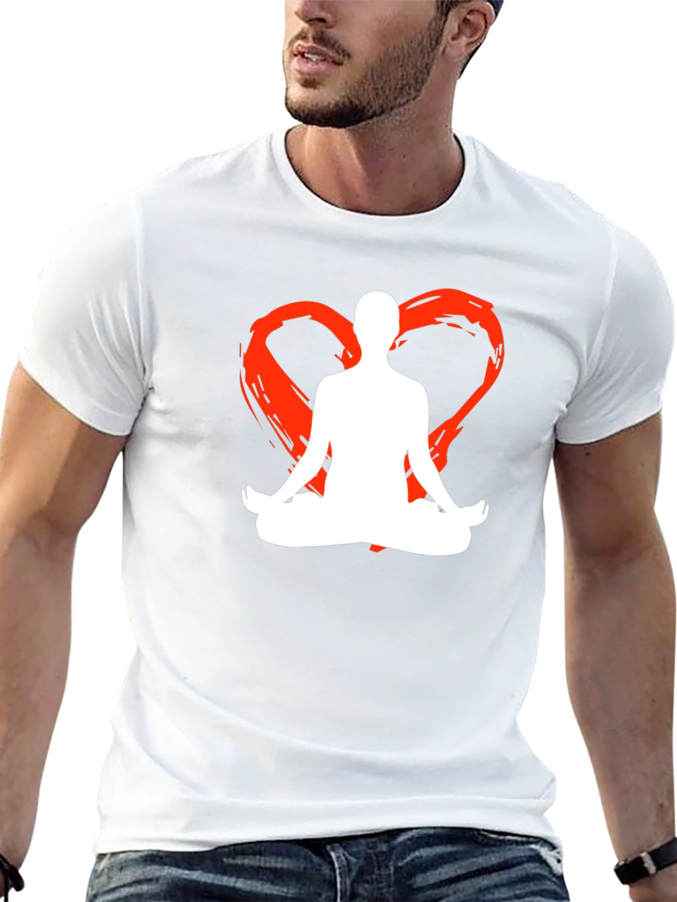 Yoga Heart Silhouette Graphic Tee