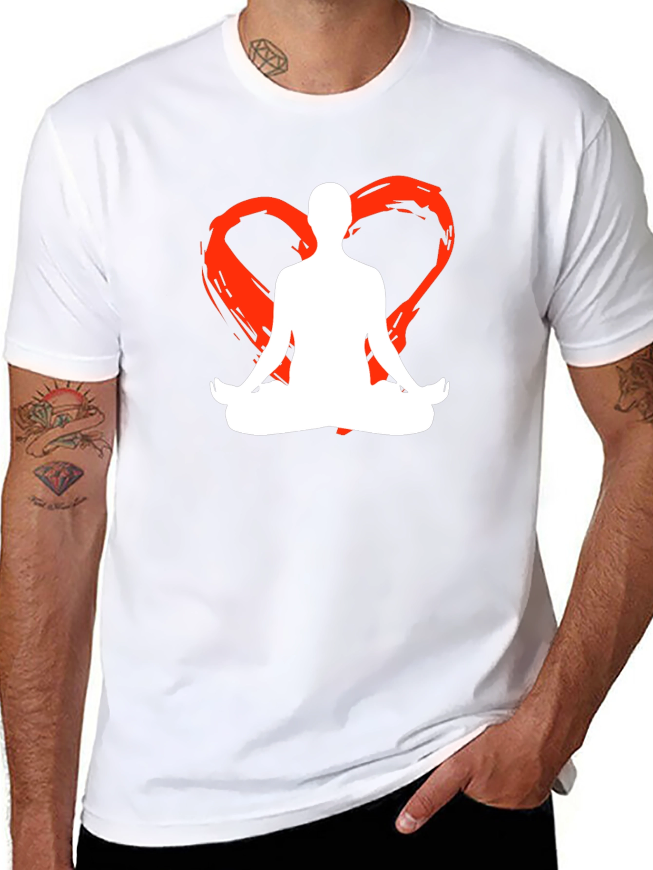 Yoga Heart Silhouette Graphic Tee