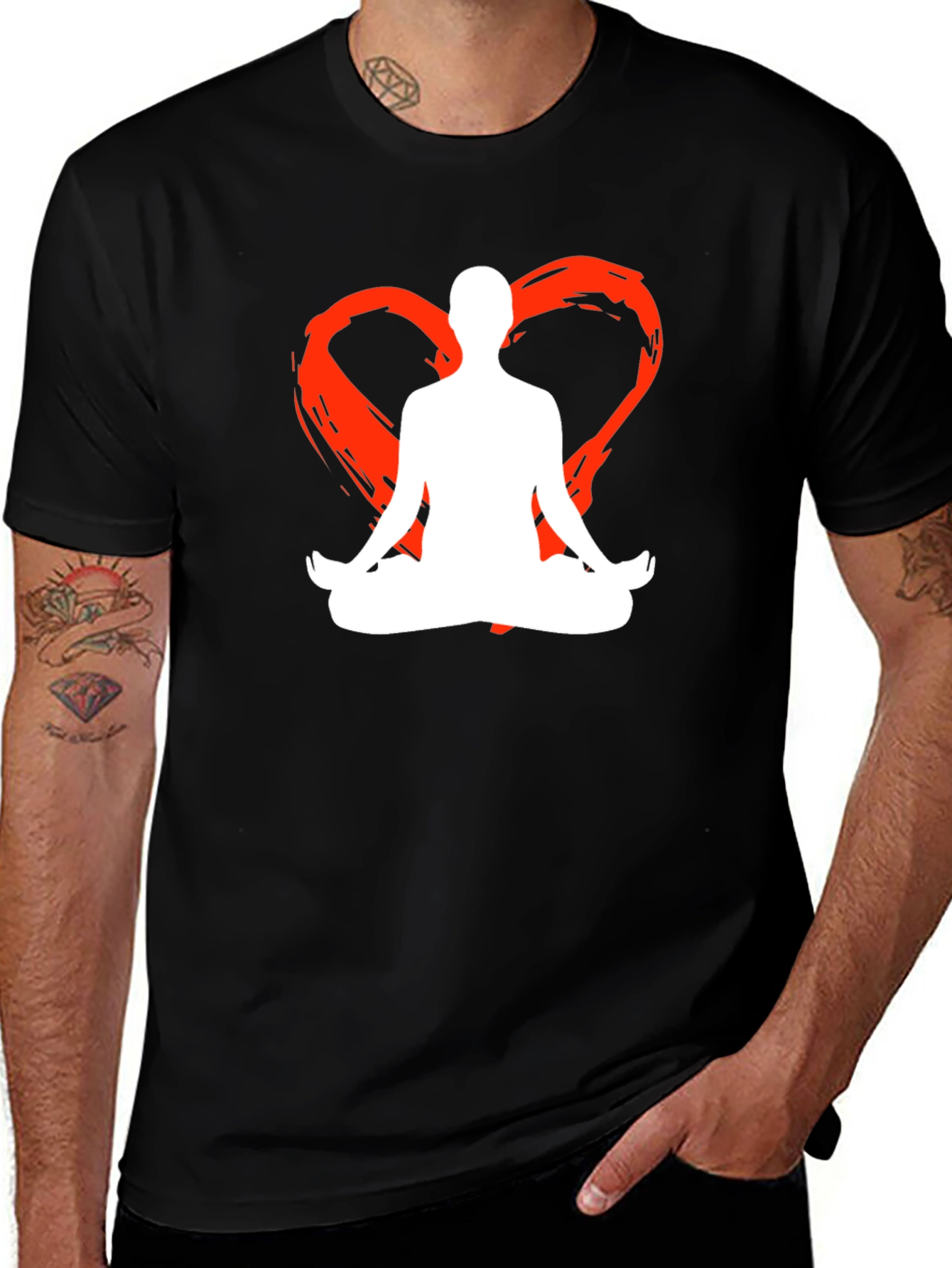 Yoga Heart Silhouette Graphic Tee