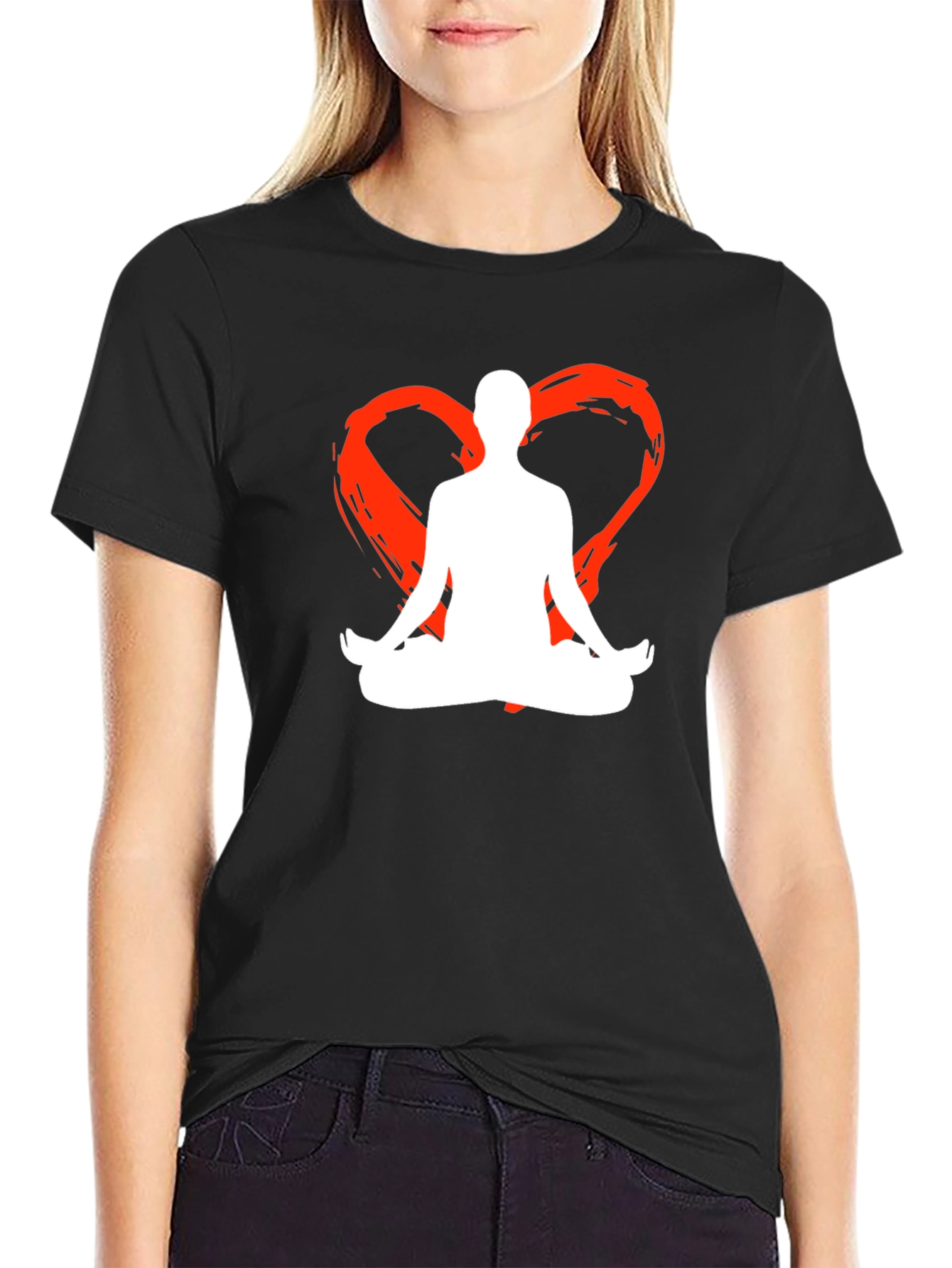Yoga Heart Silhouette Graphic Tee