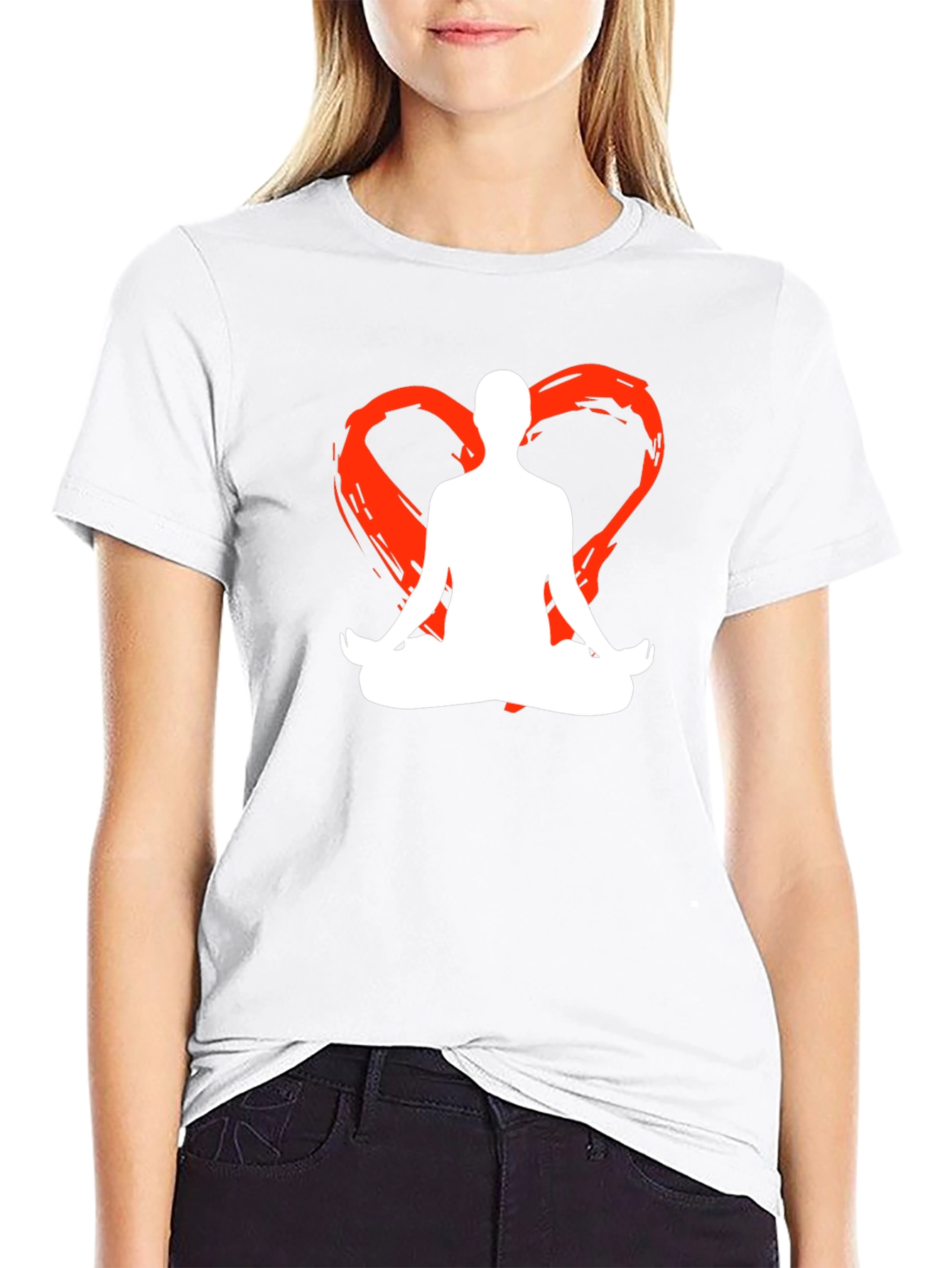 Yoga Heart Silhouette Graphic Tee