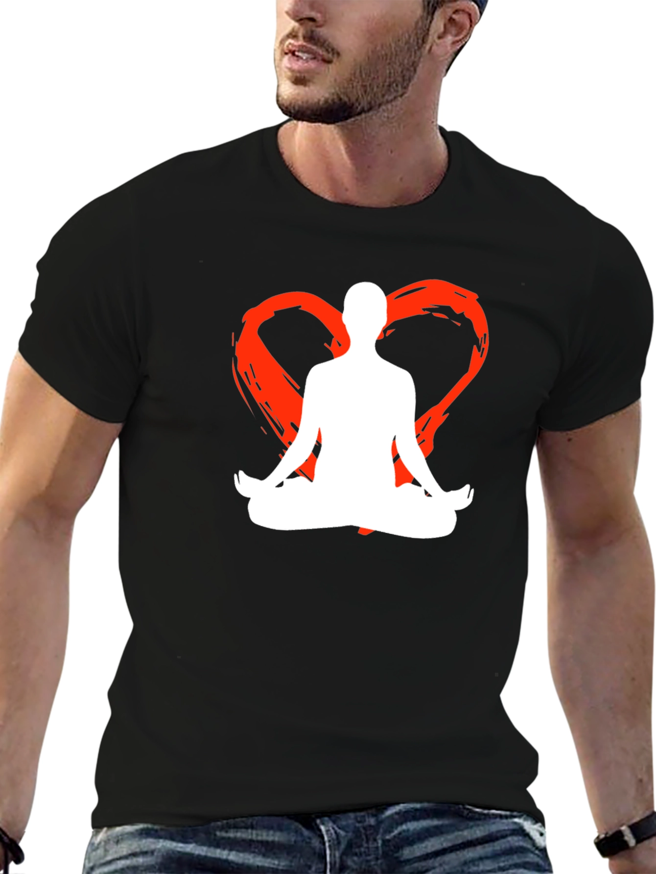 Yoga Heart Silhouette Graphic Tee