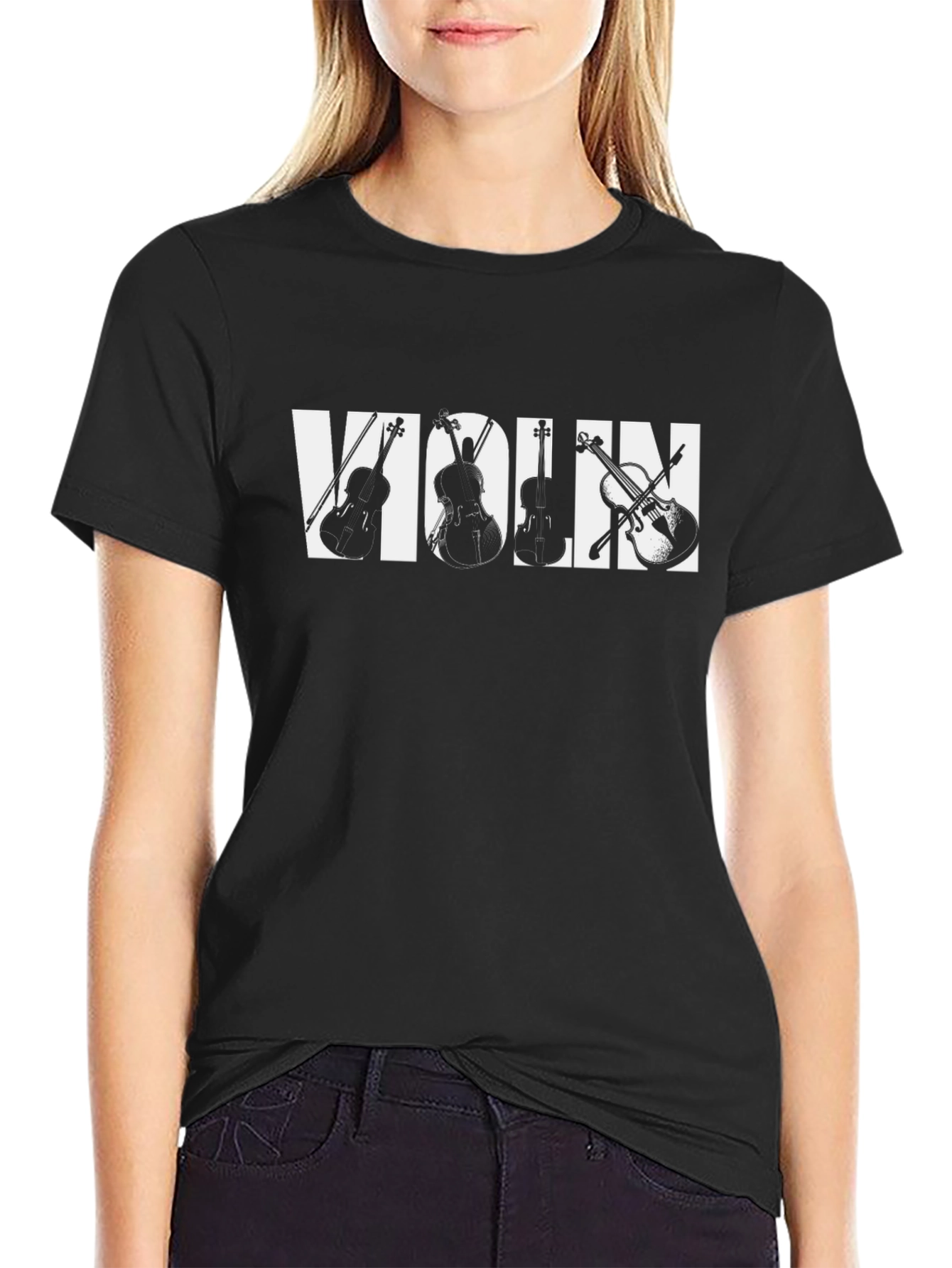 Violin Graphic Tee - Musical Instrument T-Shirt