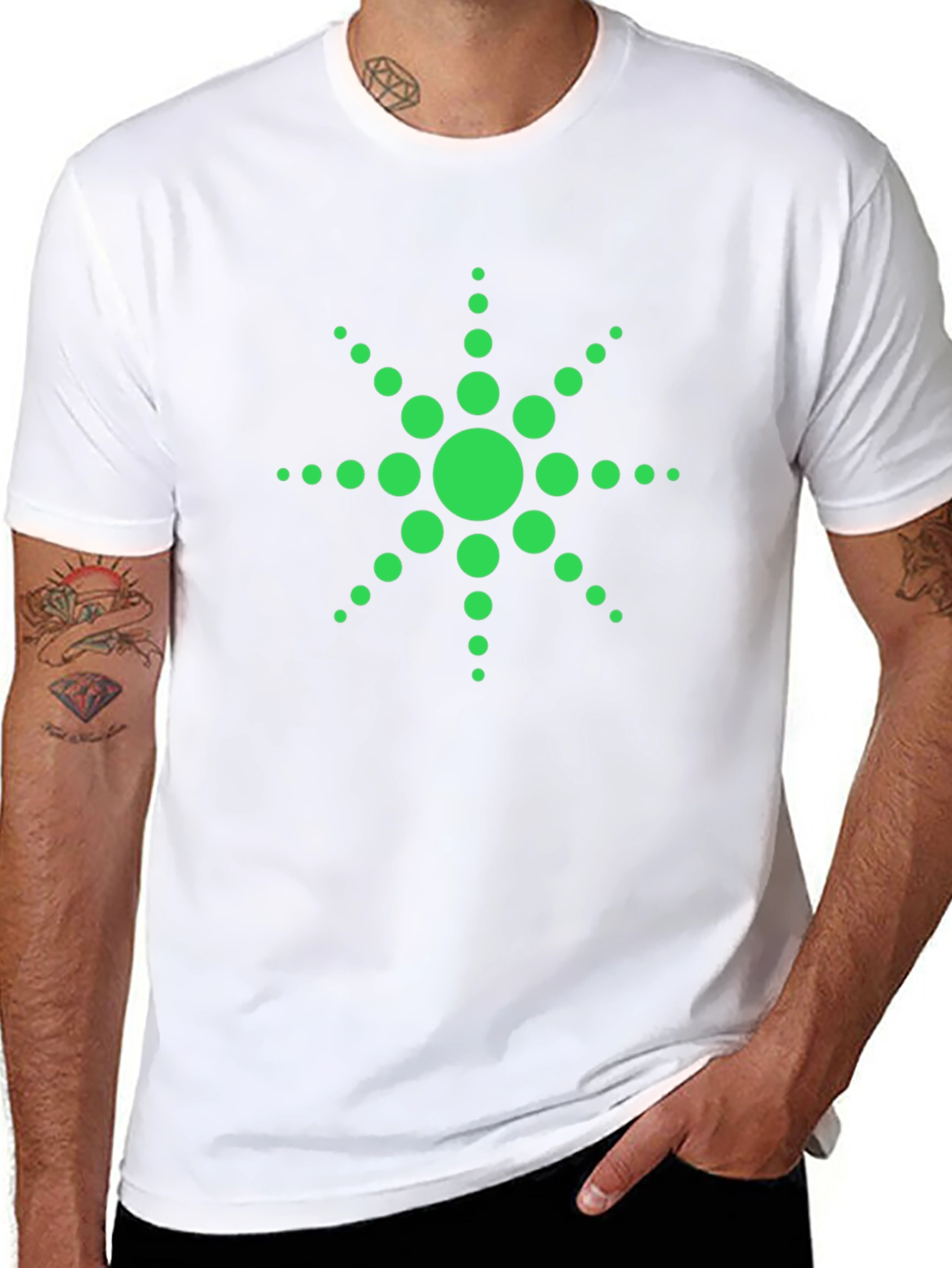 Green Dotted Starburst Graphic Tee