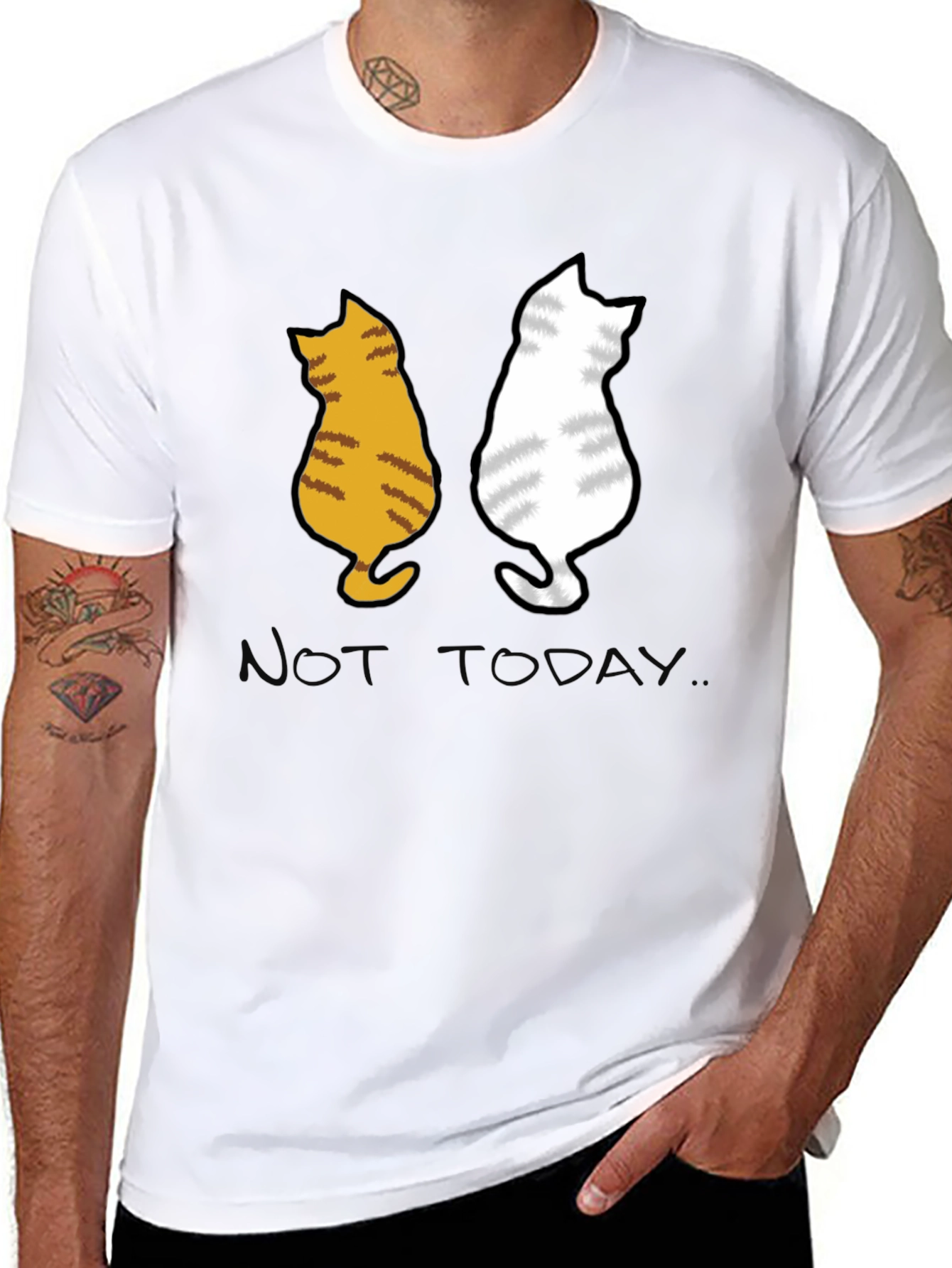 Two Cats Not Today Graphic Tee