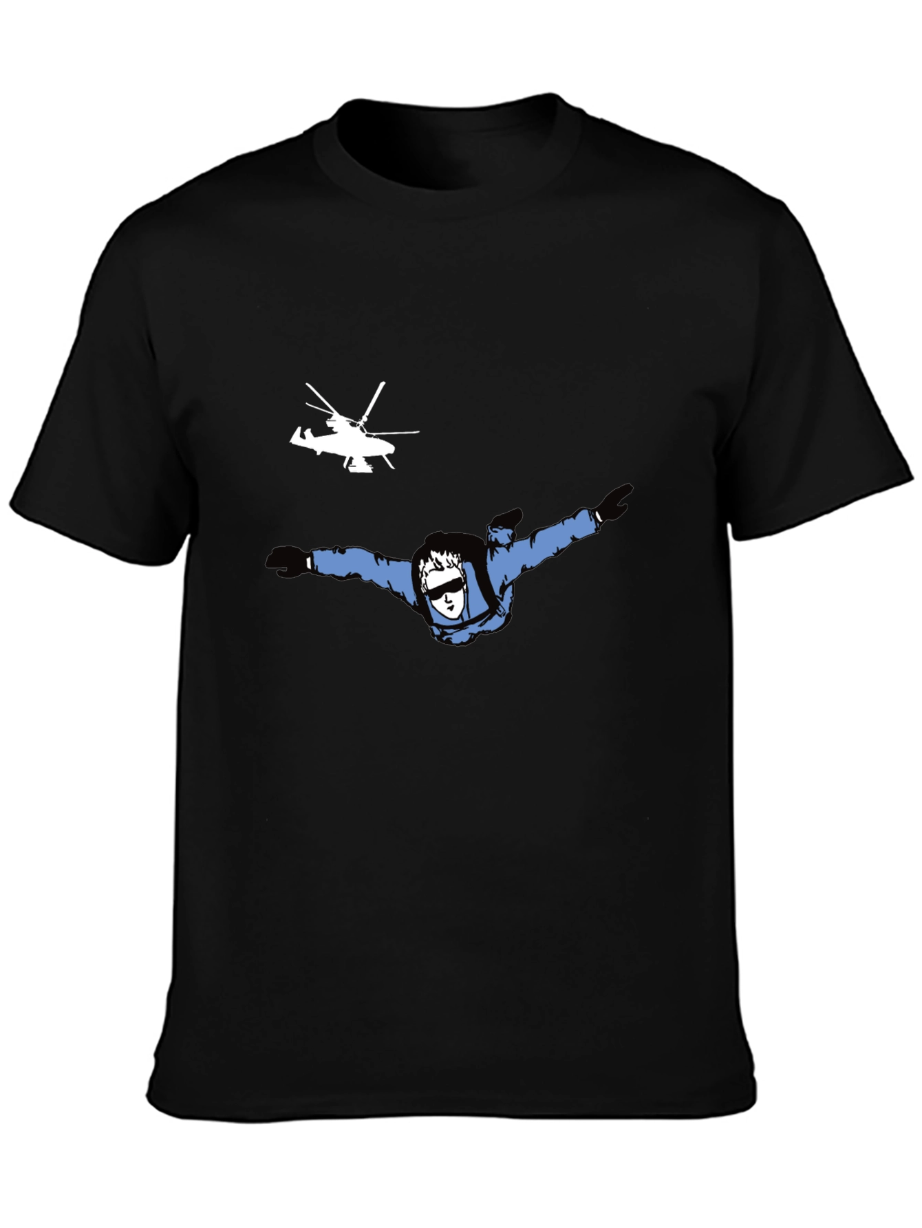 Skydiving T-Shirt - Black Tee with Skydiver Graphic