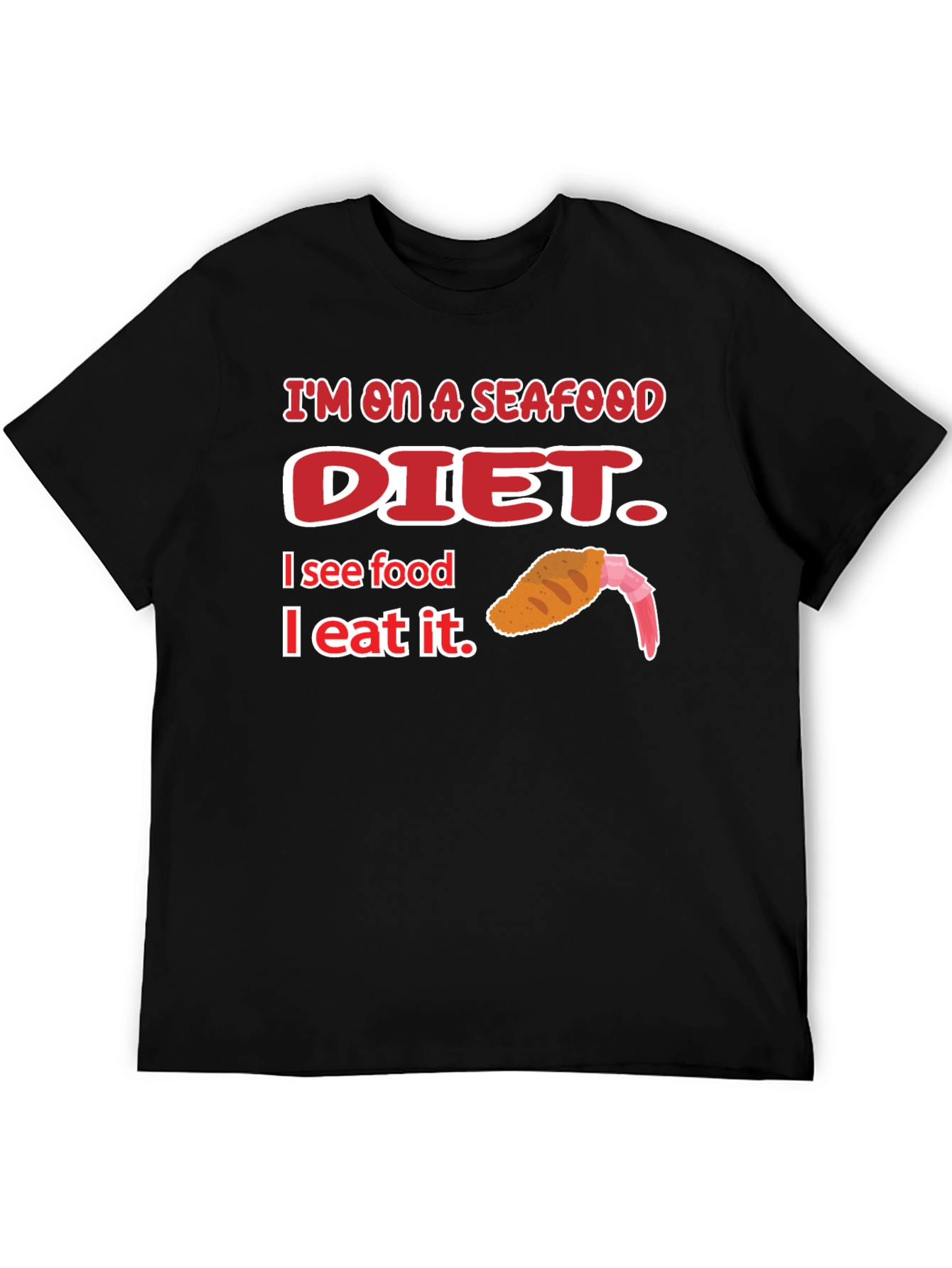 Seafood Diet Graphic T-Shirt Funny Foodie Tee