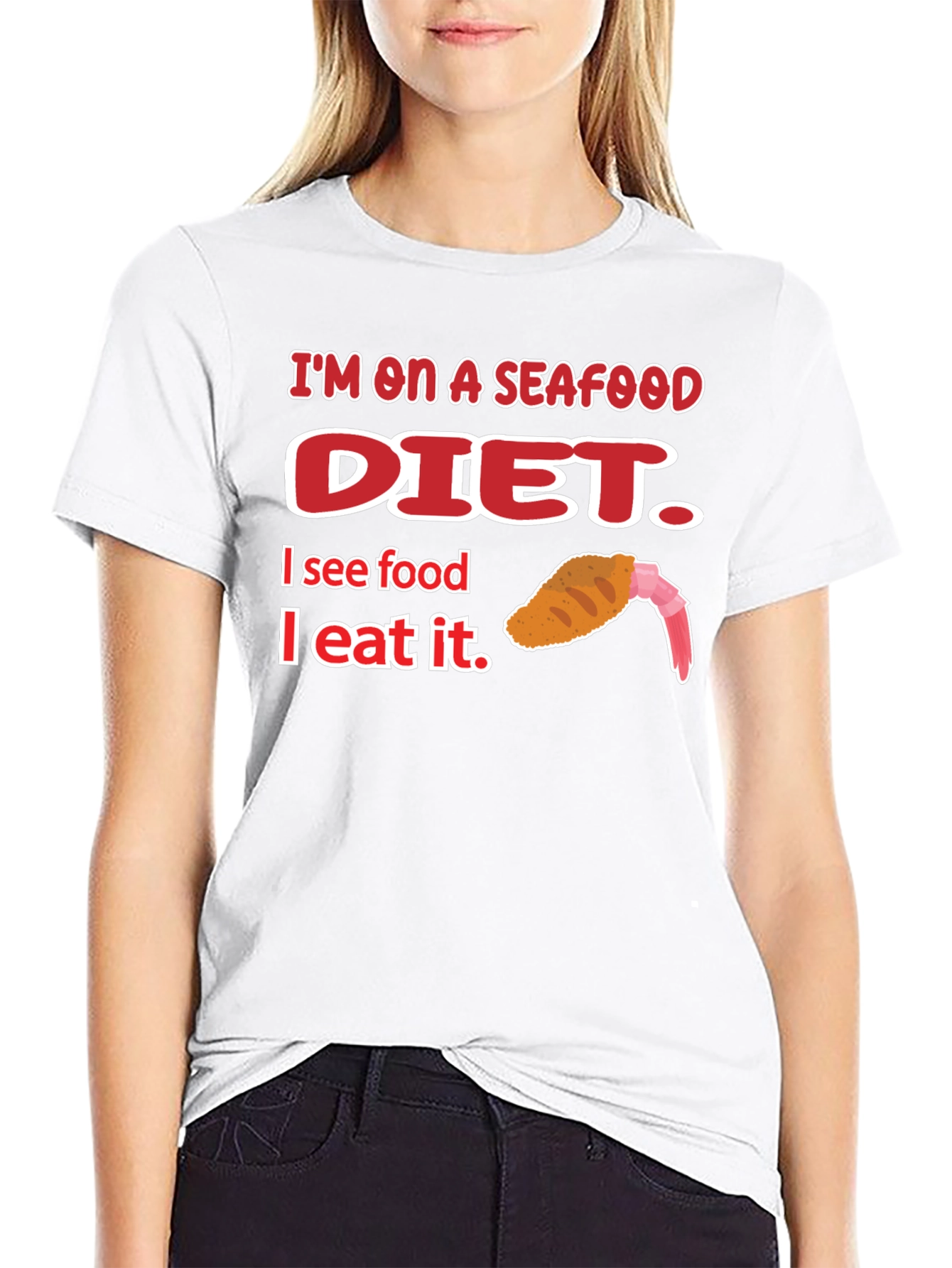 Seafood Diet Graphic T-Shirt Funny Foodie Tee