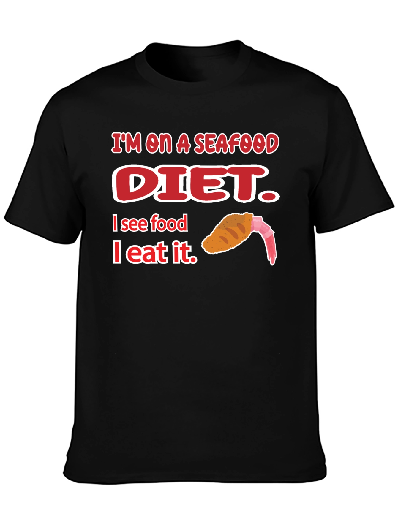 Seafood Diet Graphic T-Shirt Funny Foodie Tee