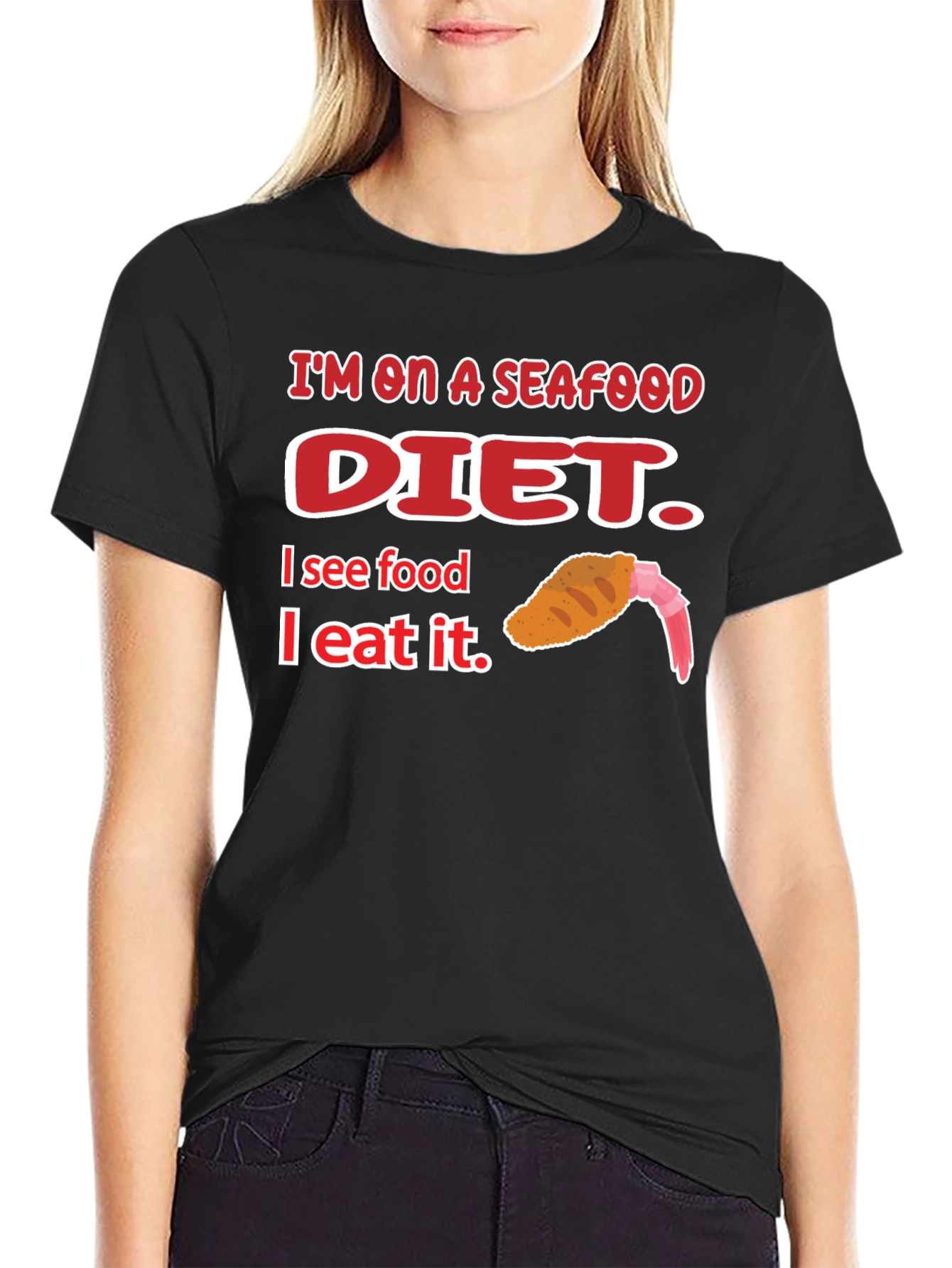 Seafood Diet Graphic T-Shirt Funny Foodie Tee