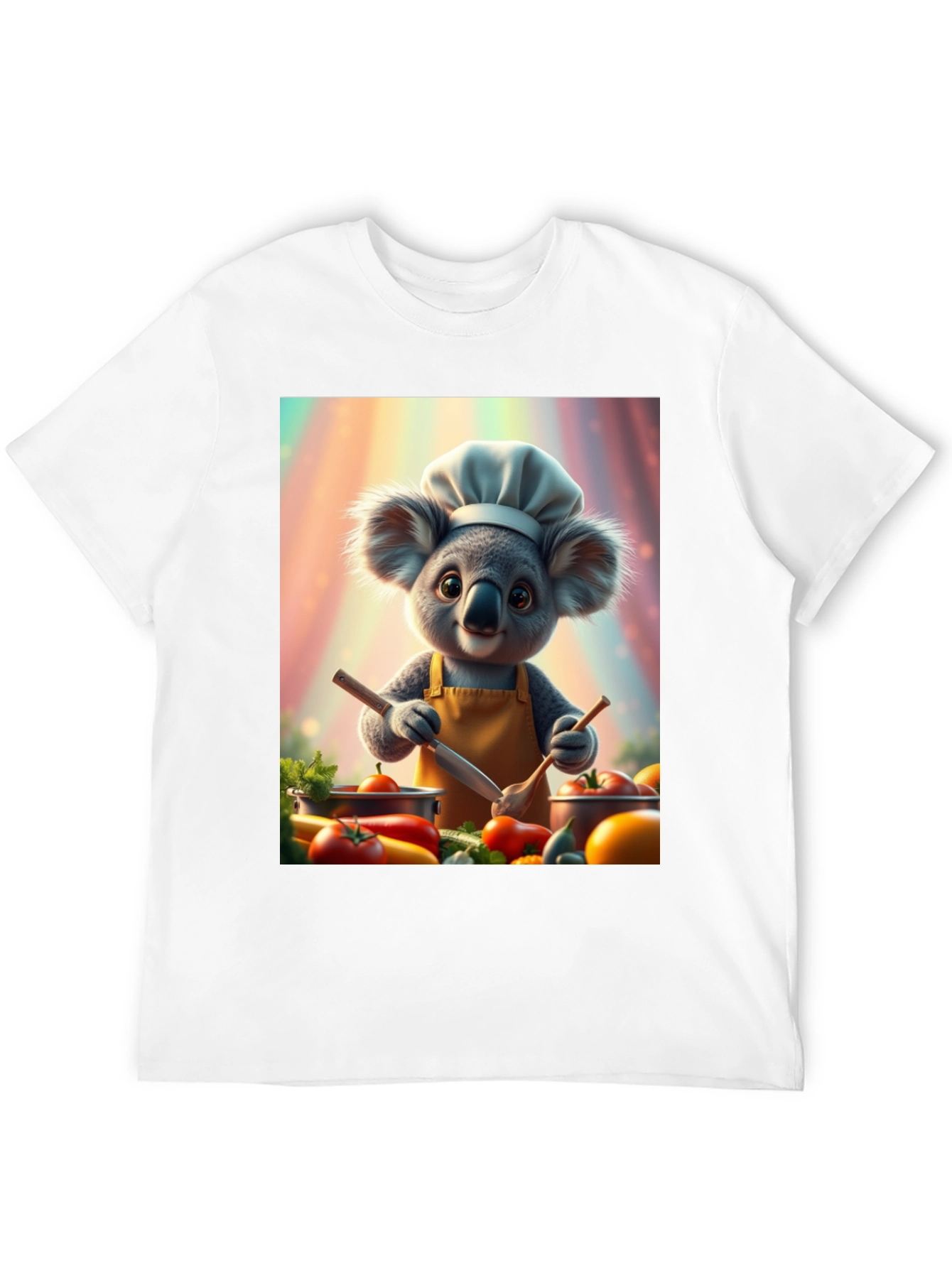 Chef Koala Graphic Tee - Black Cotton Blend