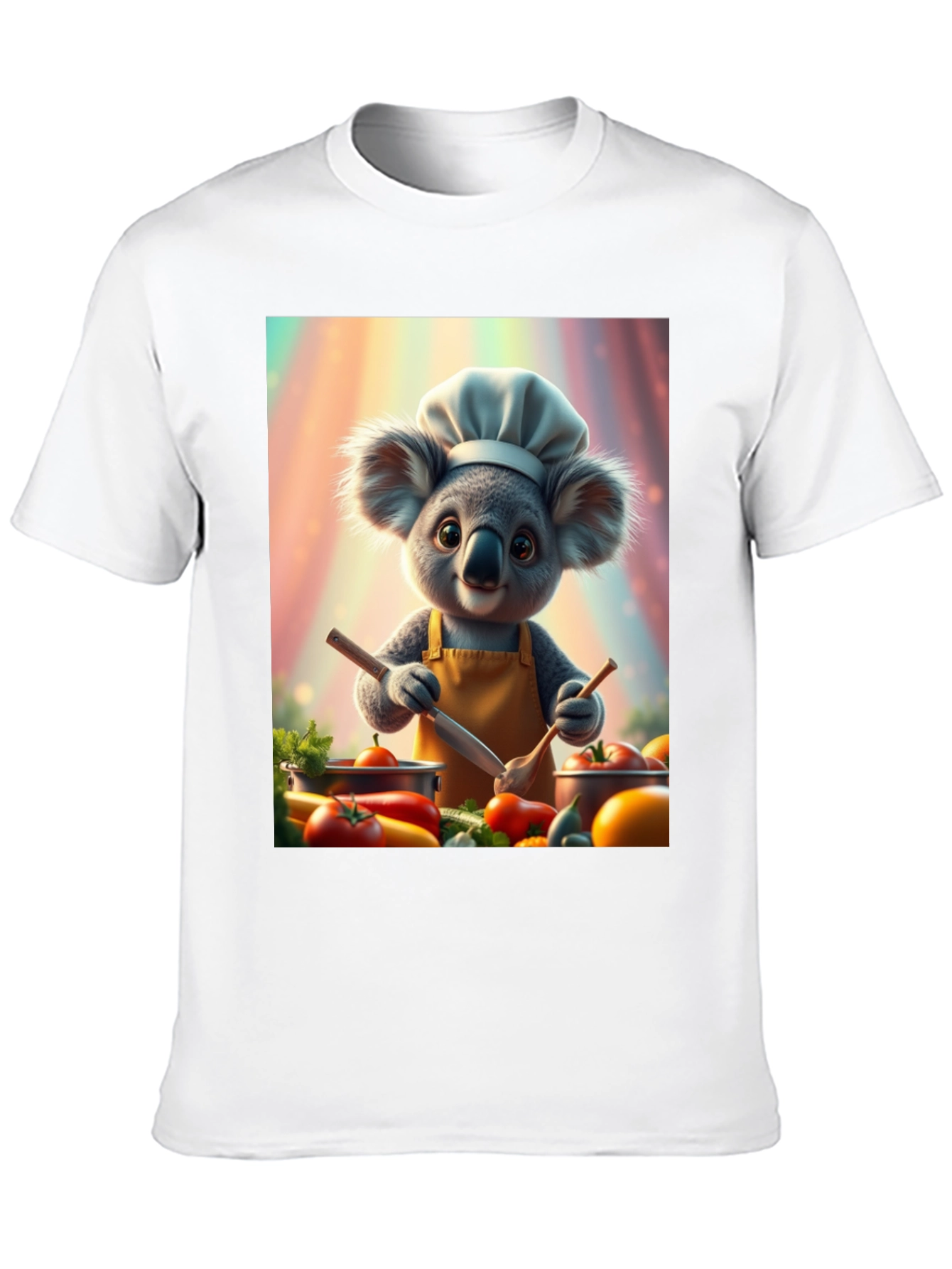 Chef Koala Graphic Tee - Black Cotton Blend