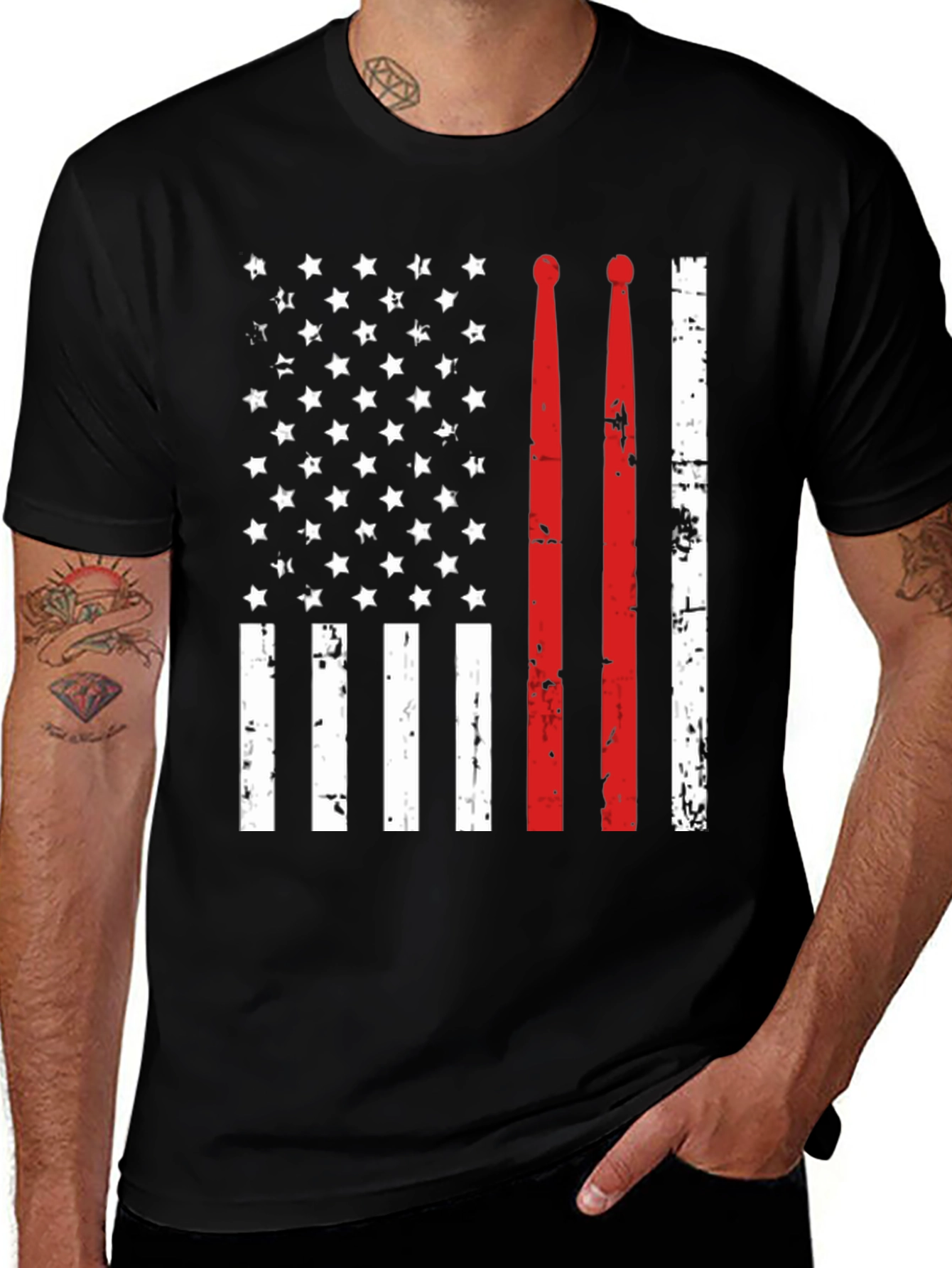 Drummer American Flag T-Shirt