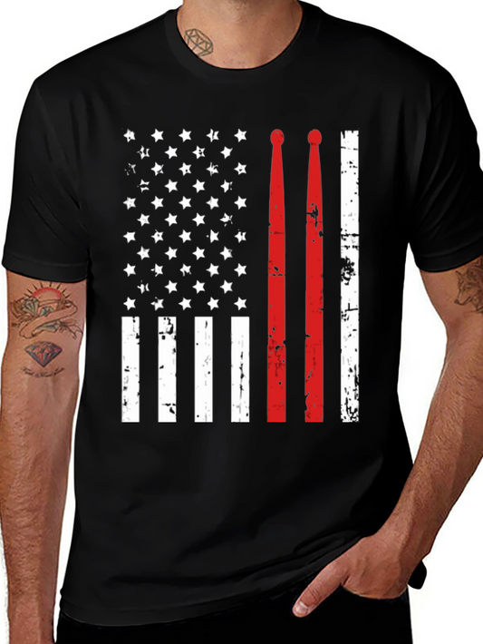 Drummer American Flag T-Shirt