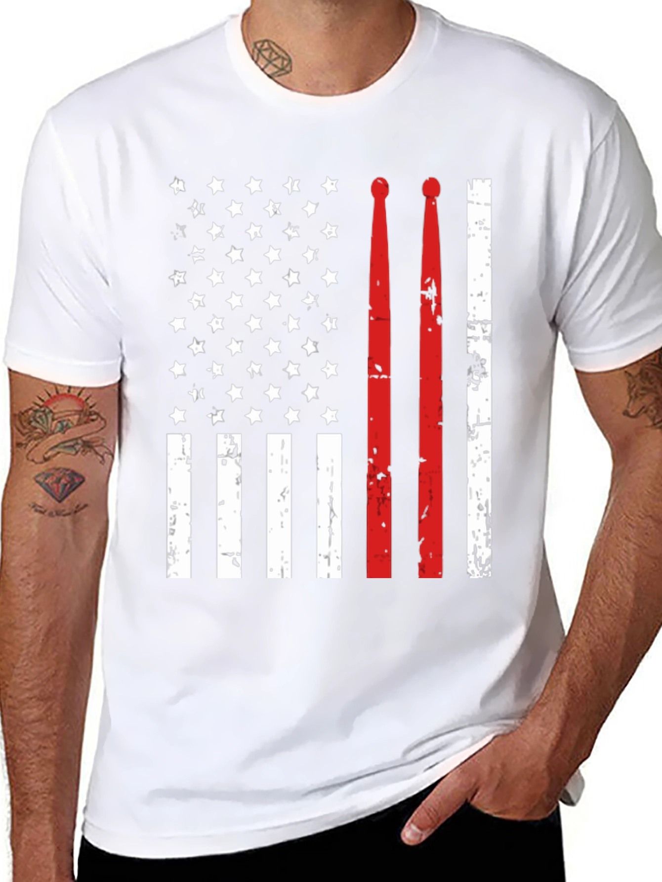 Drummer American Flag T-Shirt