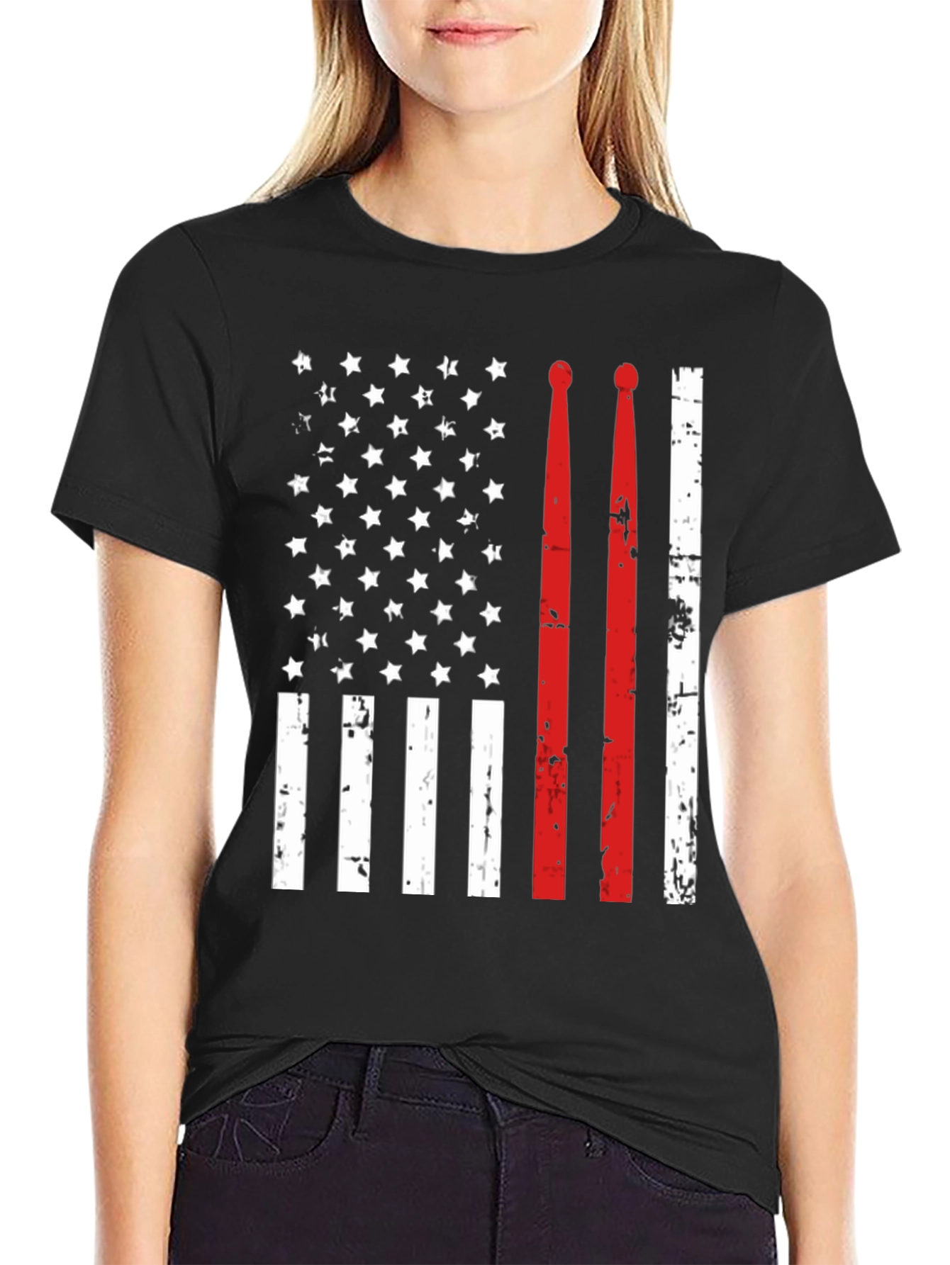 Drummer American Flag T-Shirt