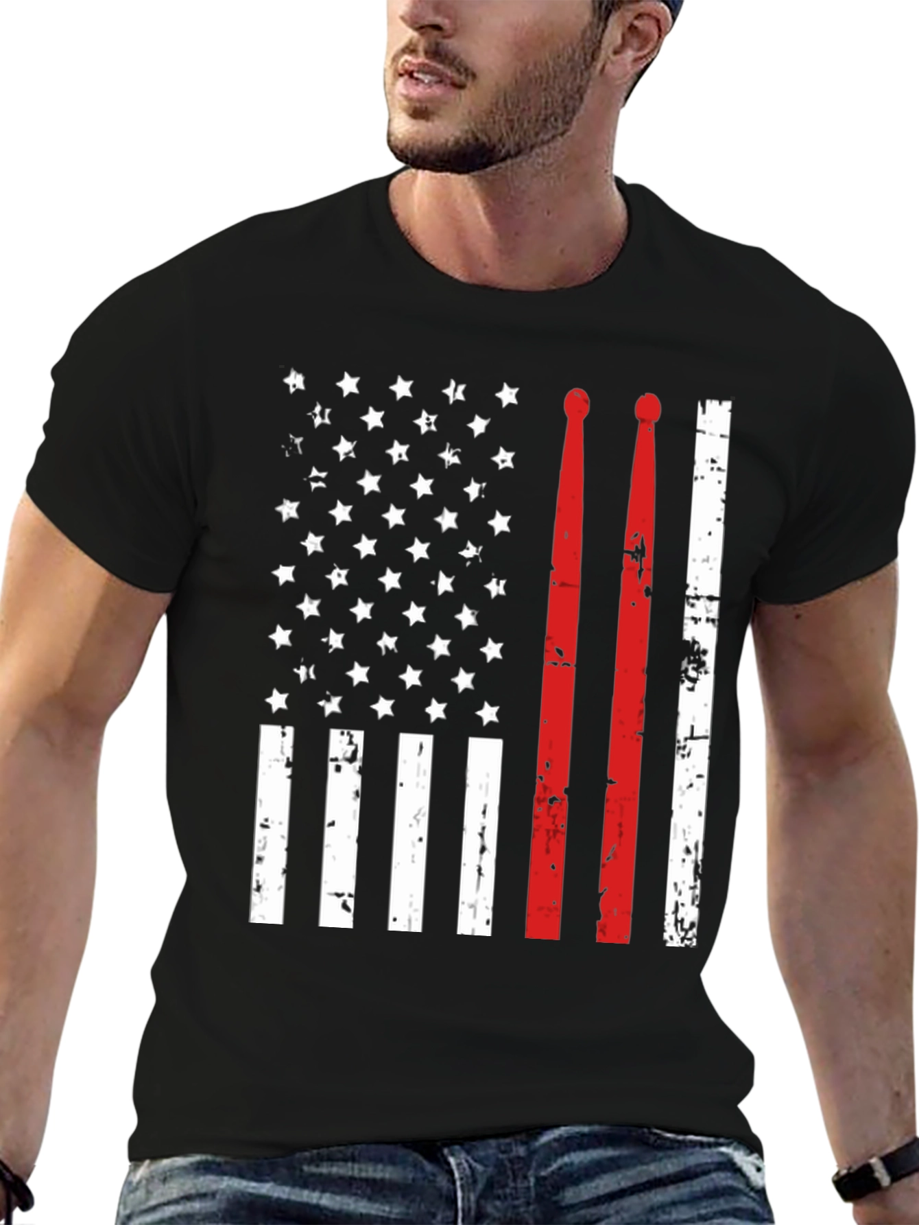 Drummer American Flag T-Shirt