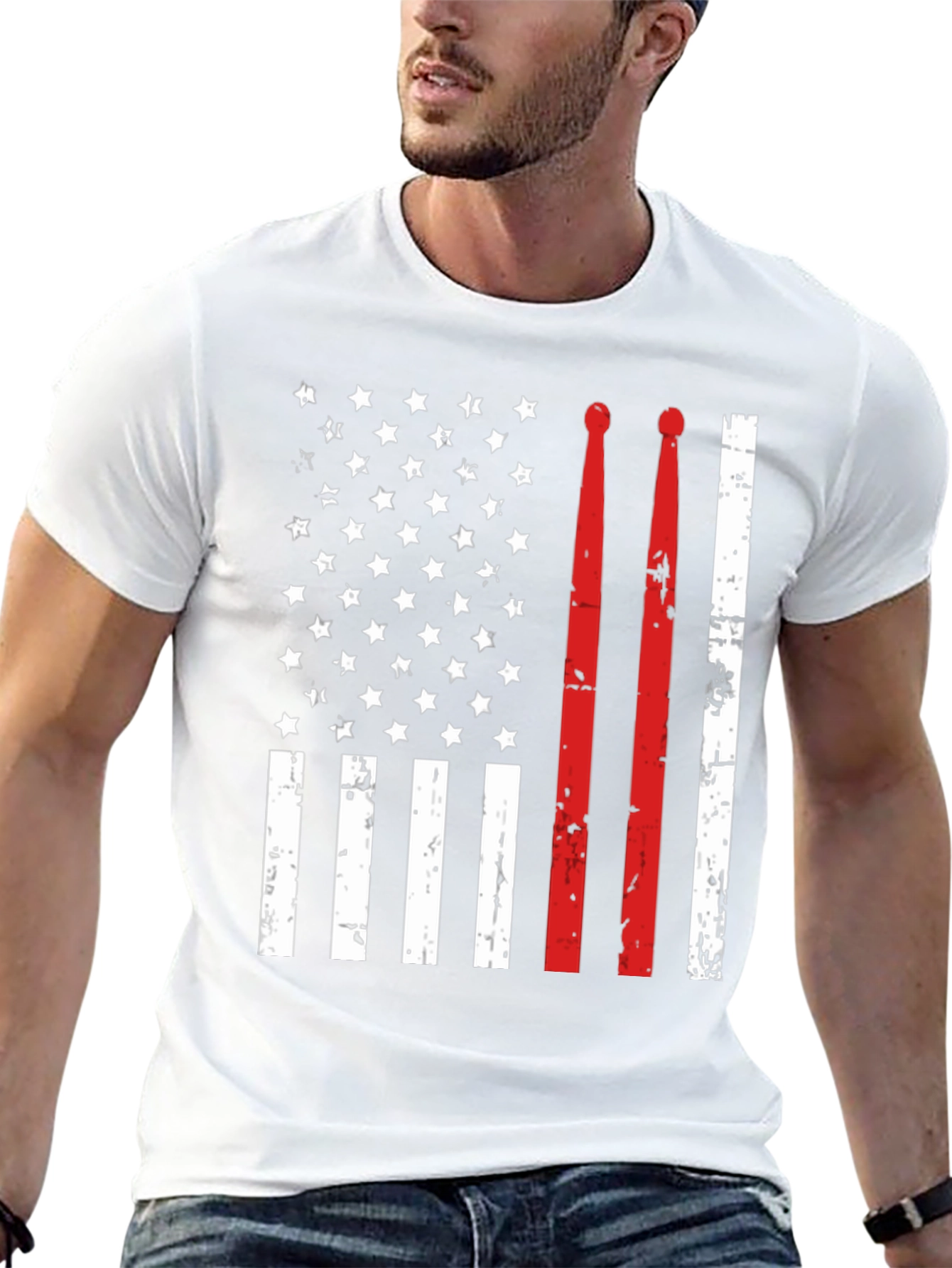 Drummer American Flag T-Shirt