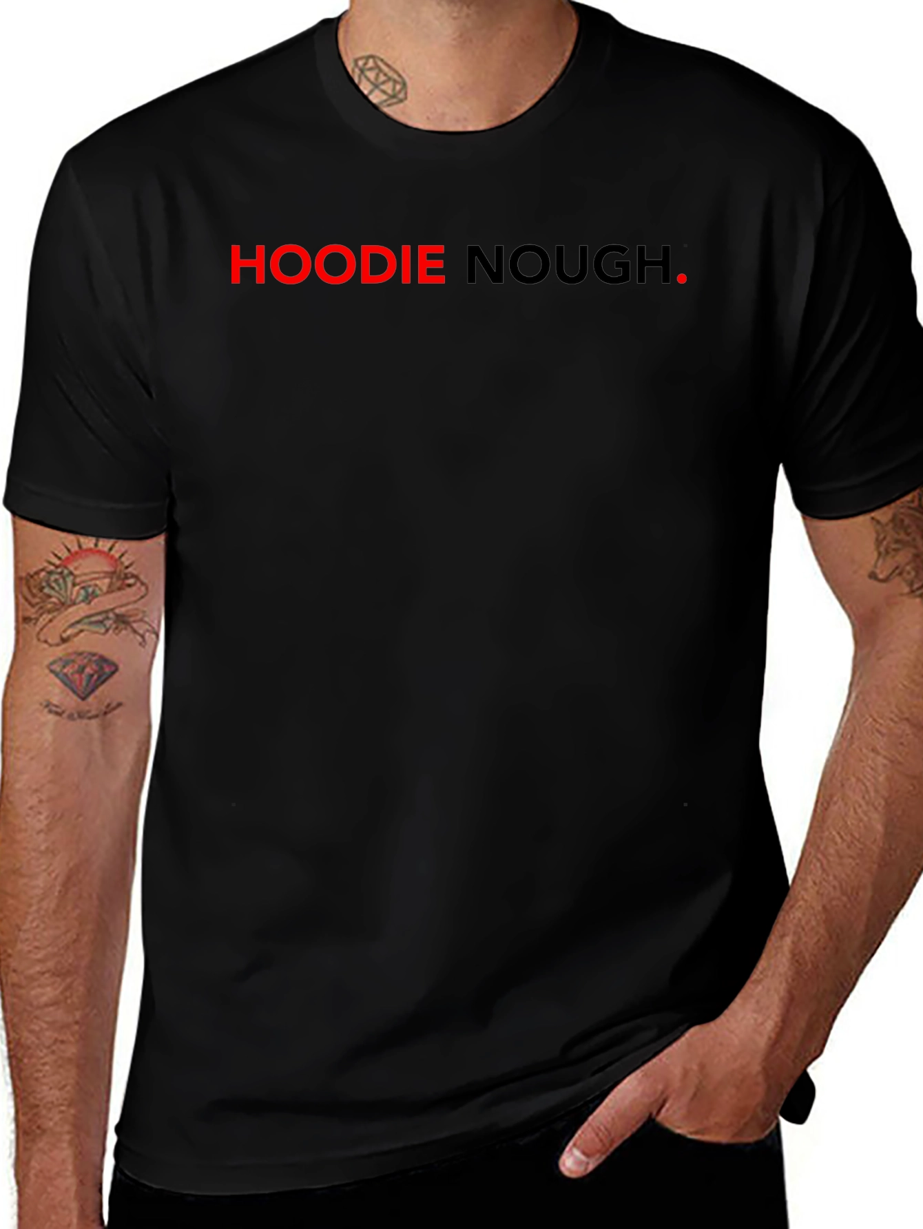 Hoodie Nough Black T-Shirt - Bold Graphic Tee
