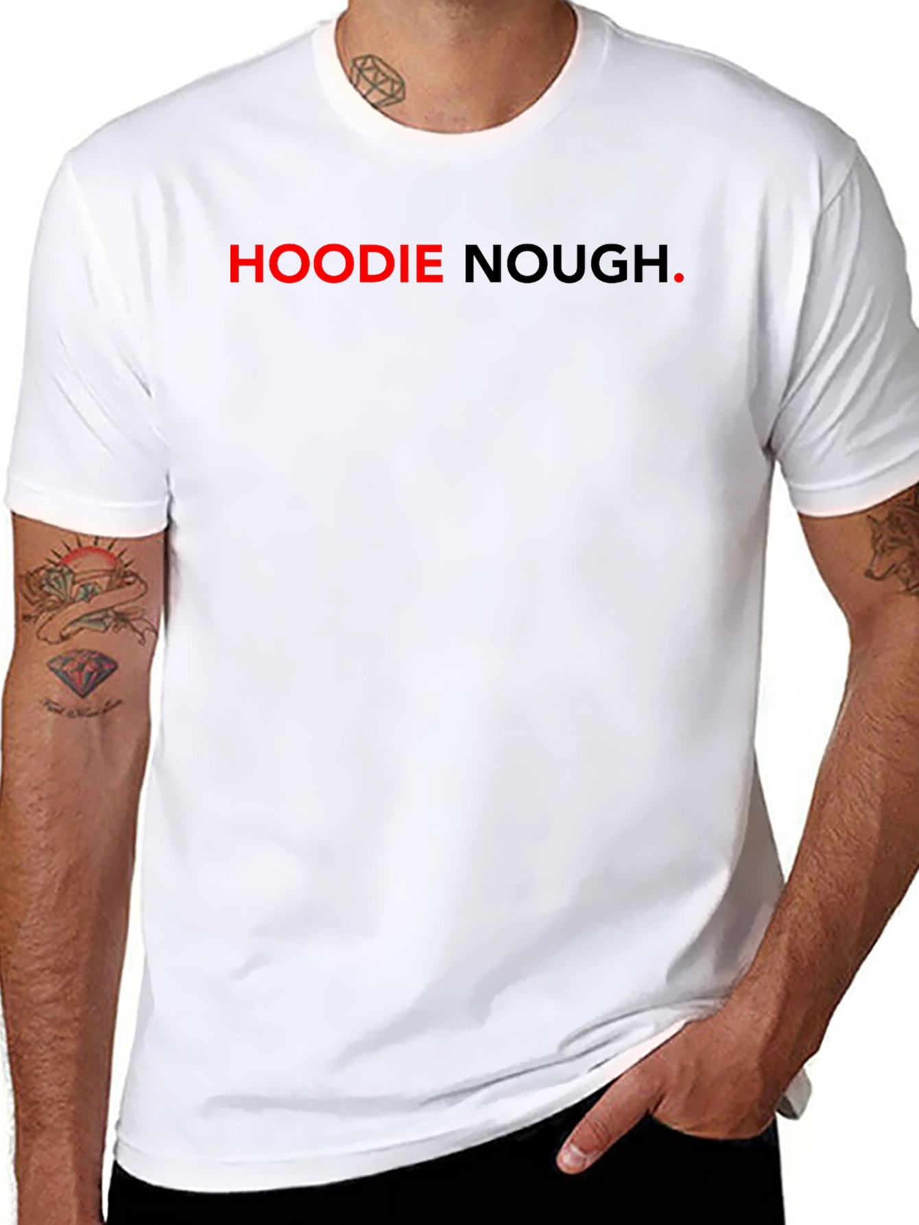 Hoodie Nough Black T-Shirt - Bold Graphic Tee