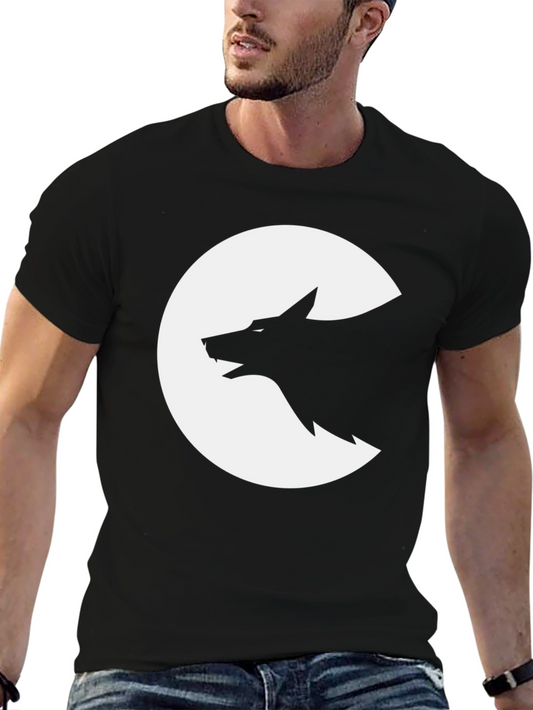 Wolf Silhouette Graphic Tee - Black Cotton T-Shirt
