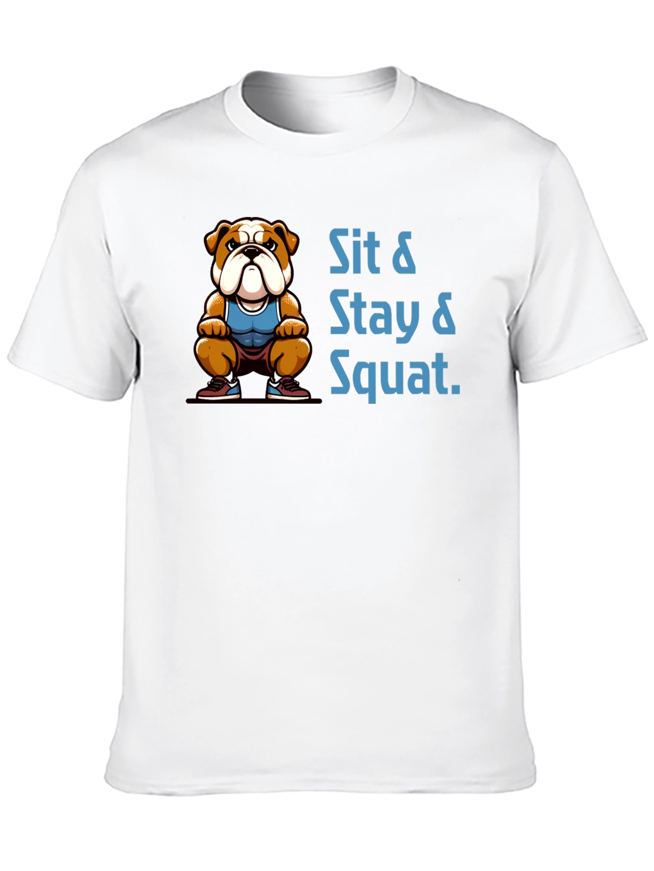 Sit Stay Squat Bulldog Black T-Shirt