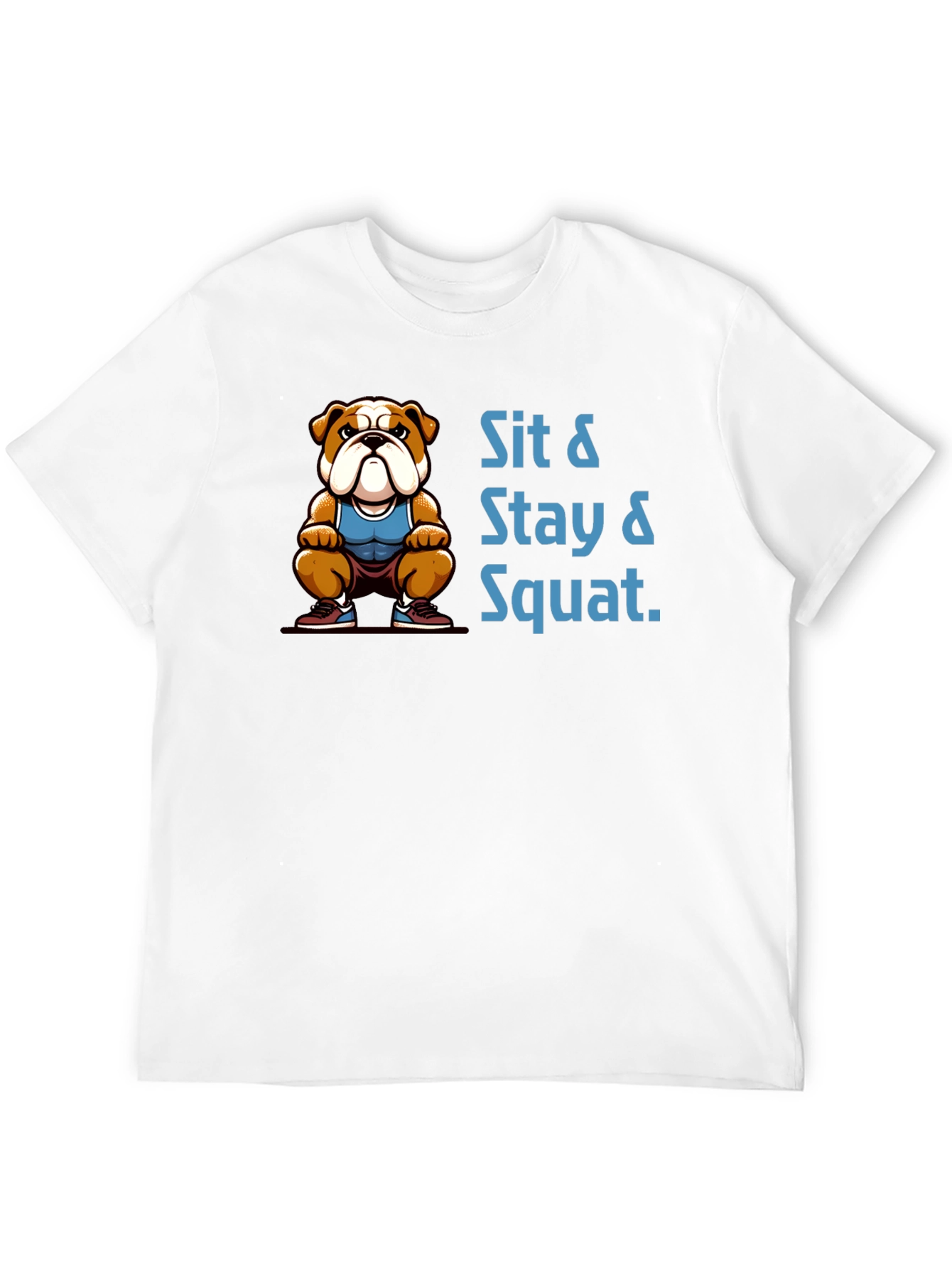 Sit Stay Squat Bulldog Black T-Shirt