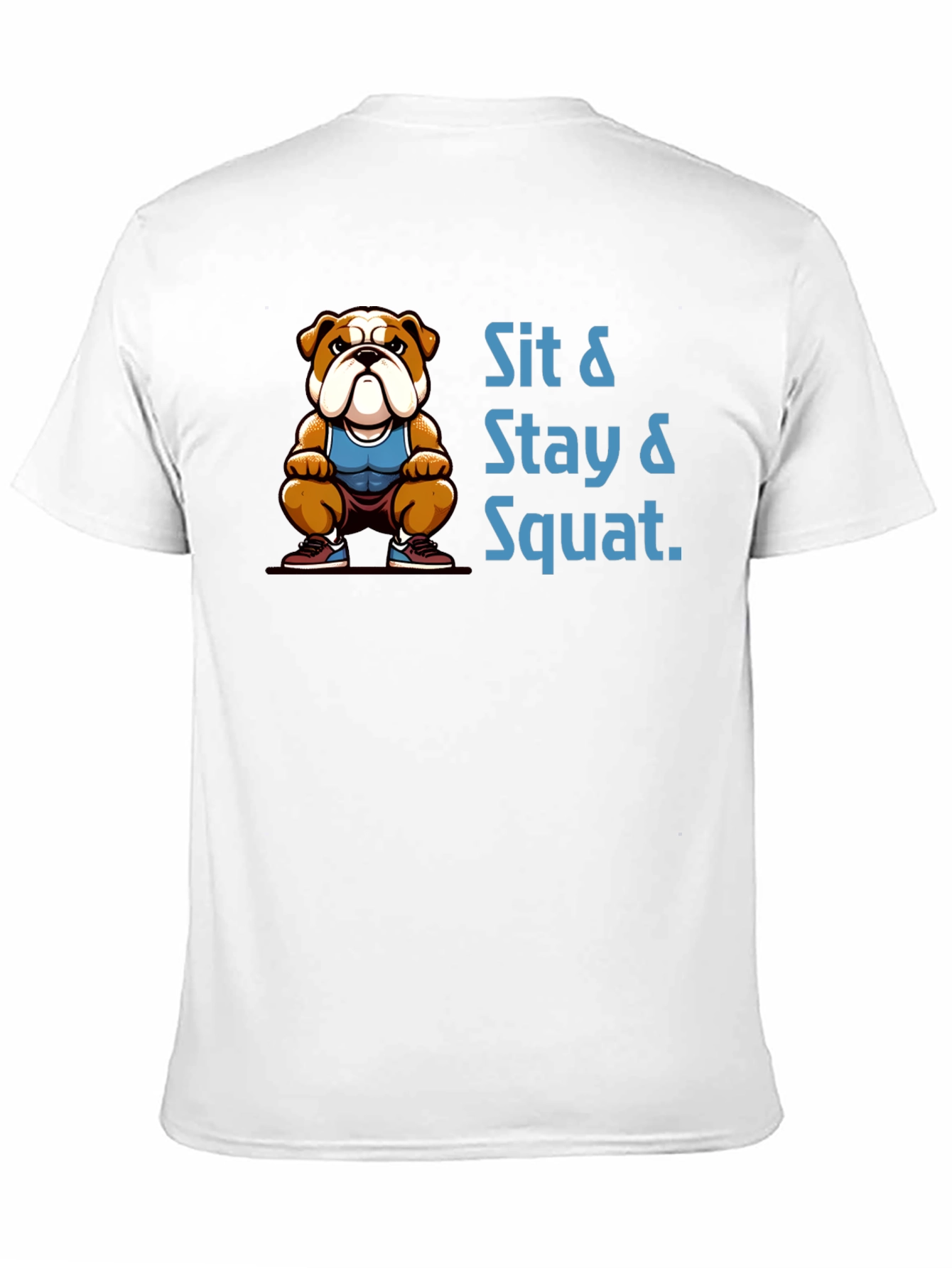 Sit Stay Squat Bulldog Black T-Shirt